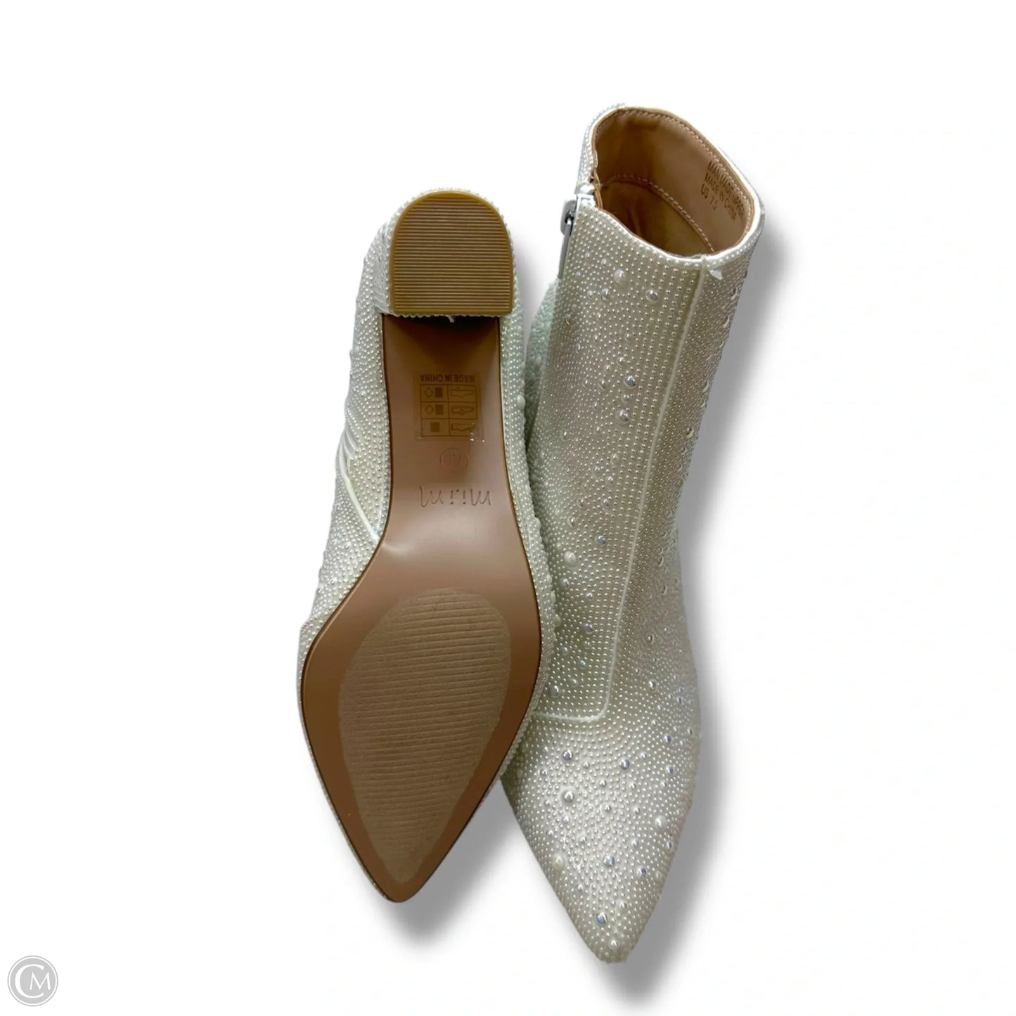 Boots Ankle Heels By Mi.iM In White, Size: 7.5