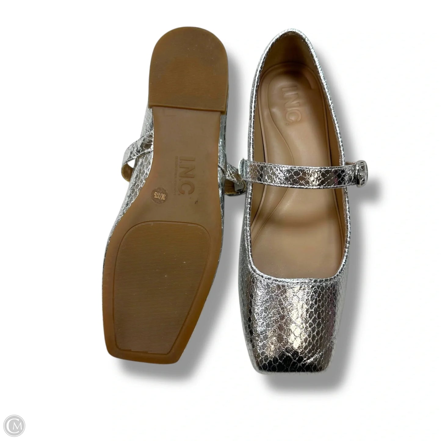 Shoes Flats By Inc In Silver, Size: 7
