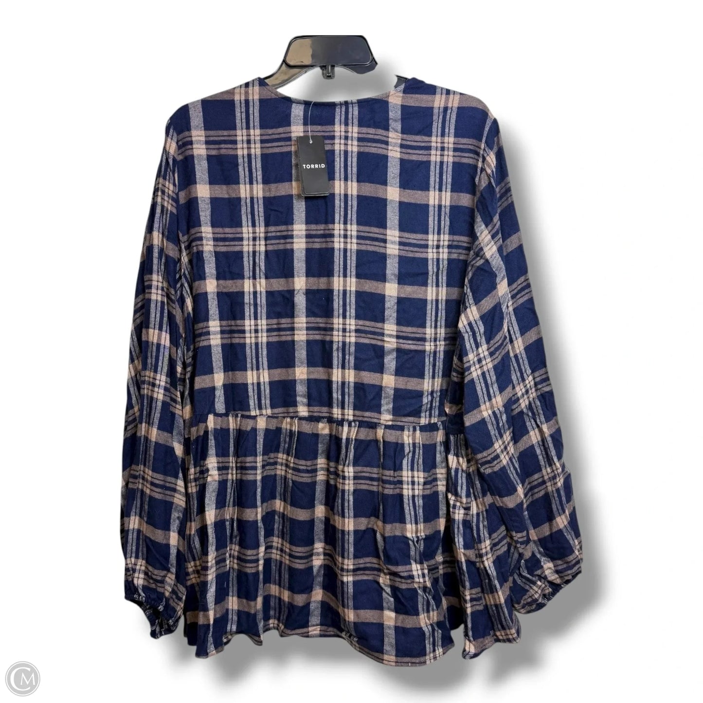 Top Long Sleeve By Torrid In Plaid Pattern, Size: 3x