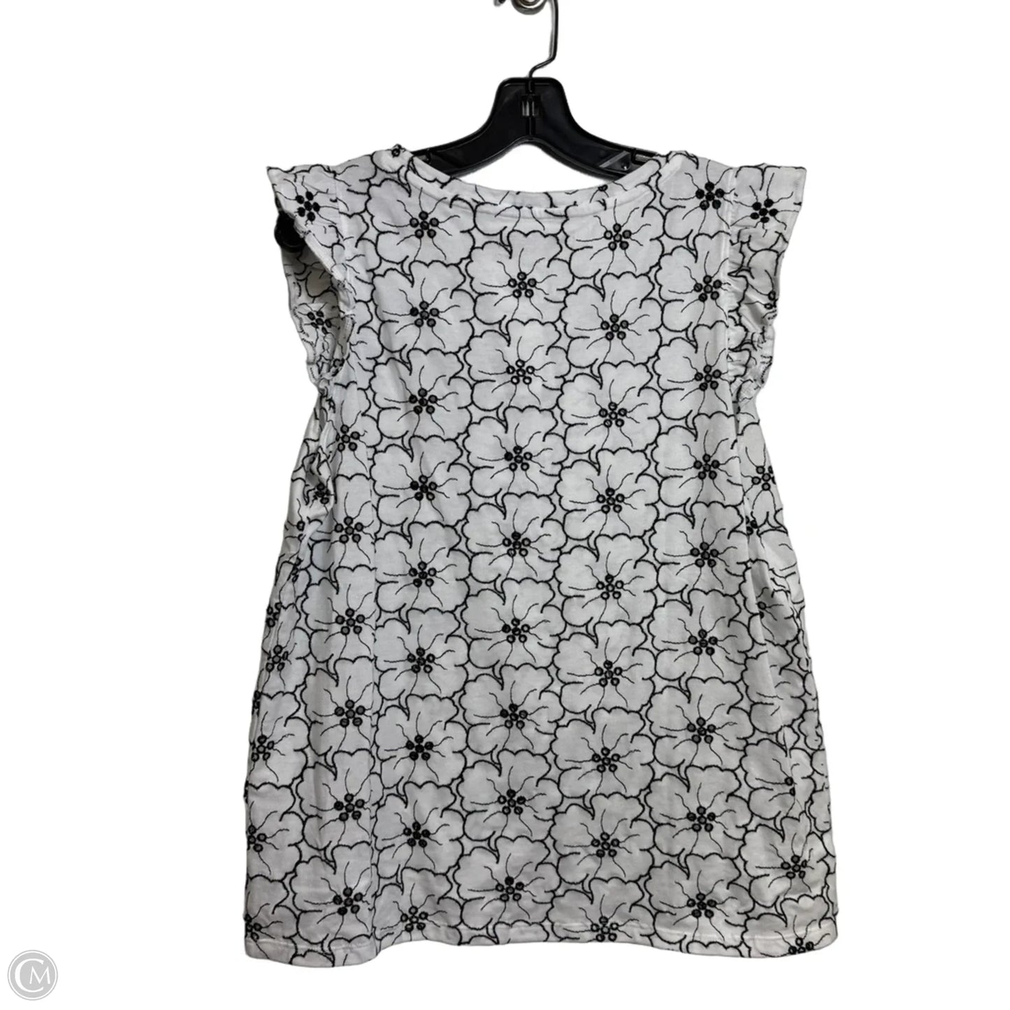 Top Short Sleeve By Loft In Black & White, Size: L