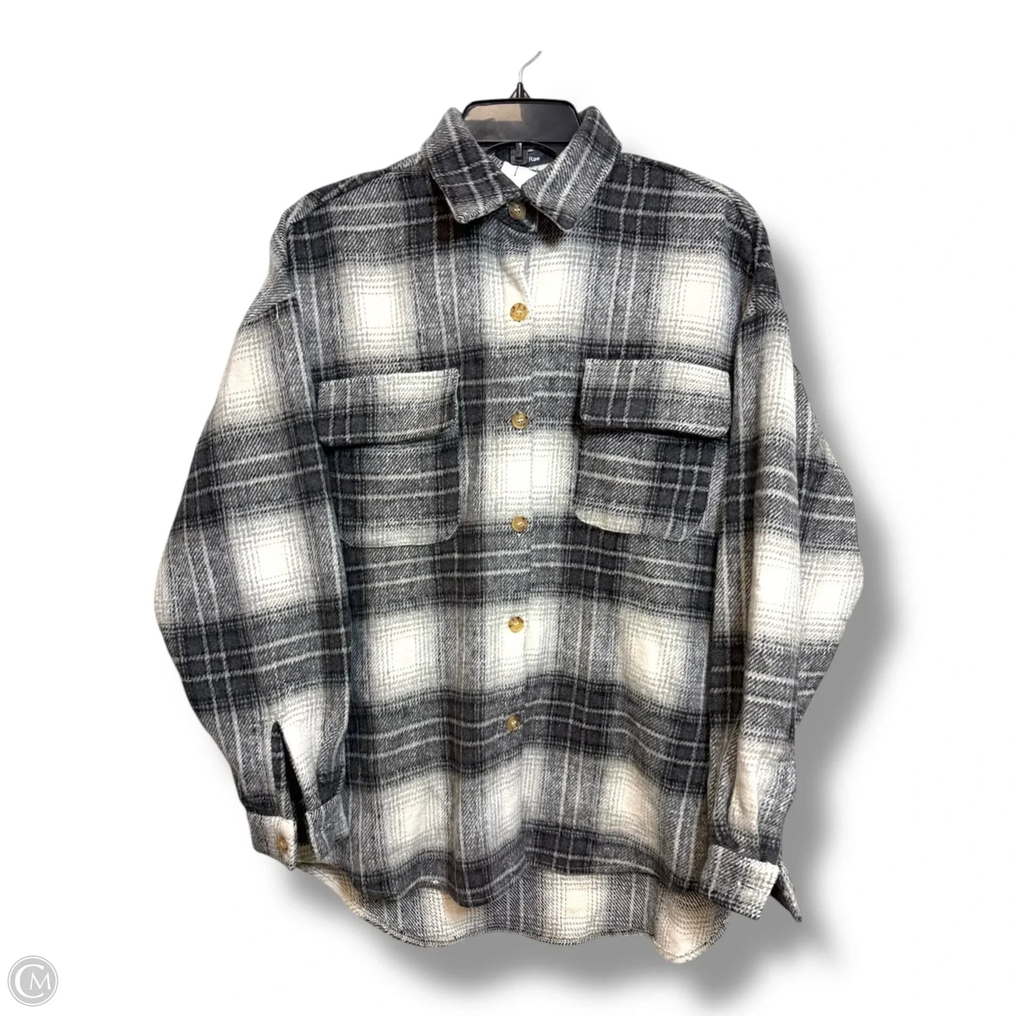 Jacket Shirt By Doe & Rae In Grey, Size: S