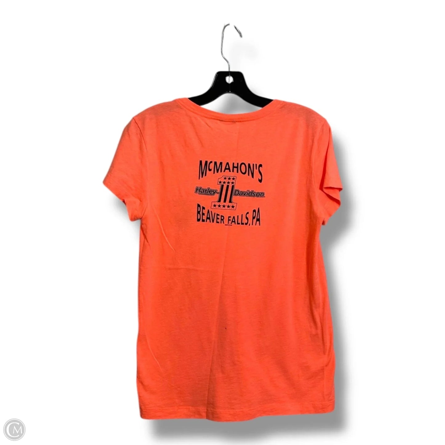 Top Short Sleeve By Harley Davidson In Coral, Size: M