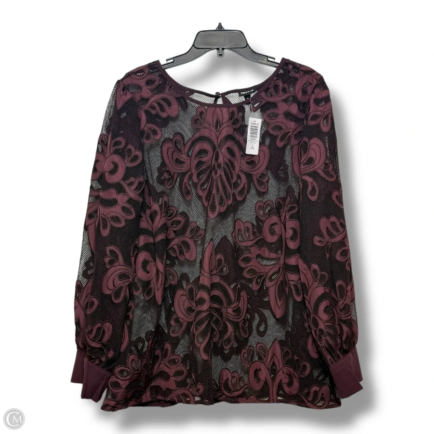 Top Long Sleeve By Torrid In Purple, Size: 3x