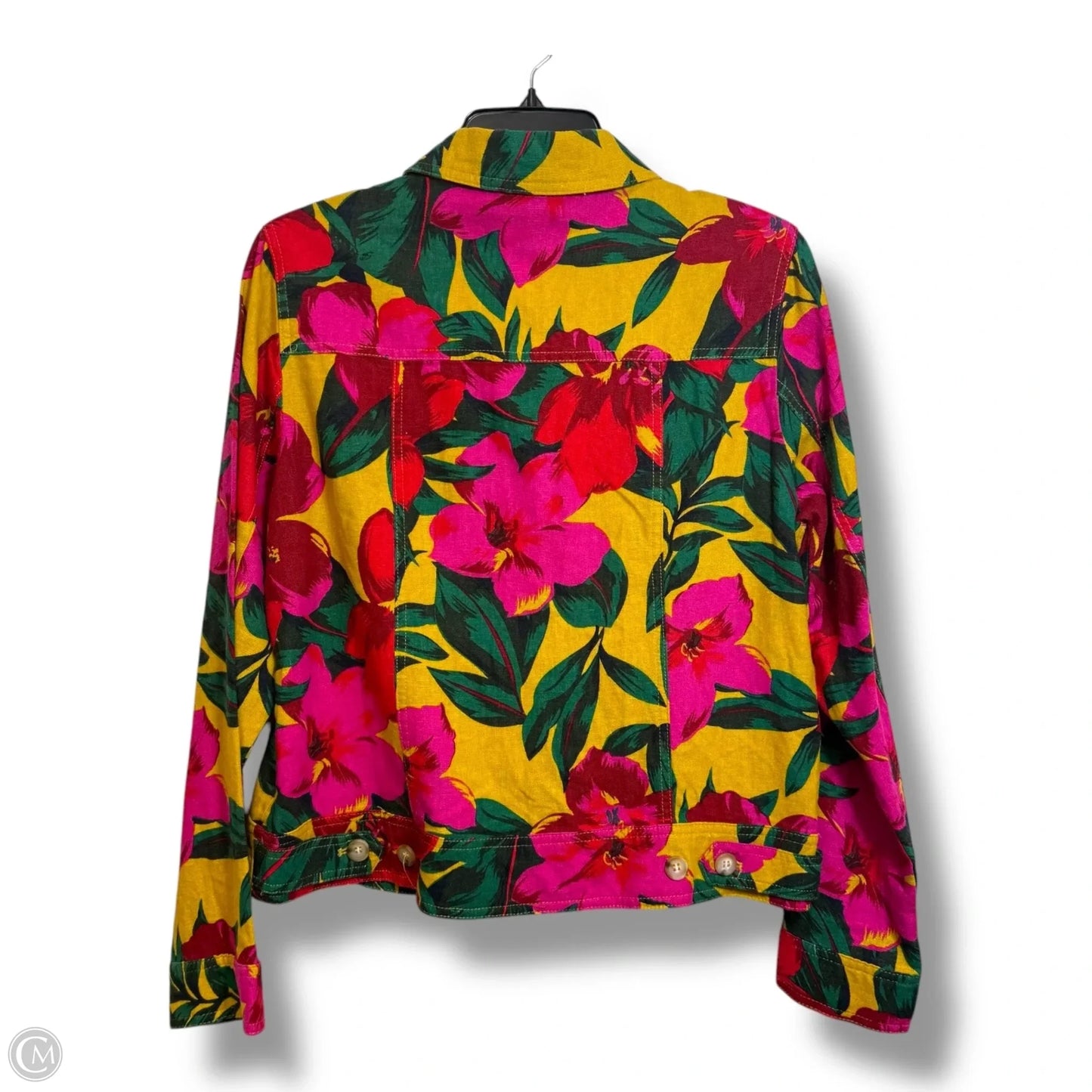 Jacket Denim By Cynthia Rowley In Floral Print, Size: M