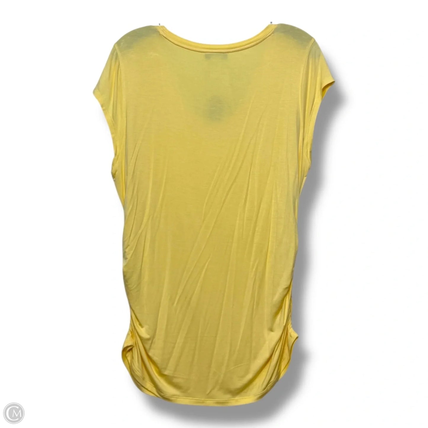 Top Short Sleeve By White House Black Market In Yellow, Size: Xl