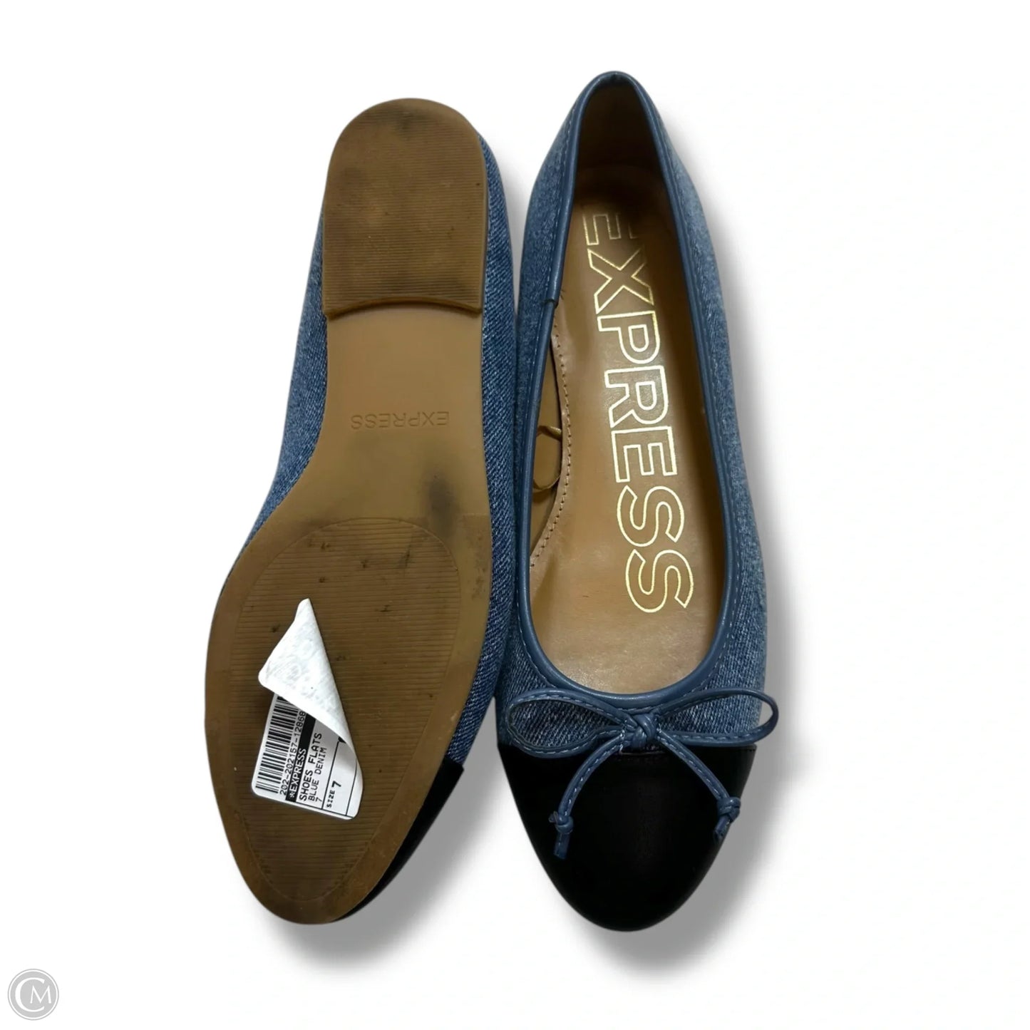 Shoes Flats By Express In Blue Denim, Size: 7