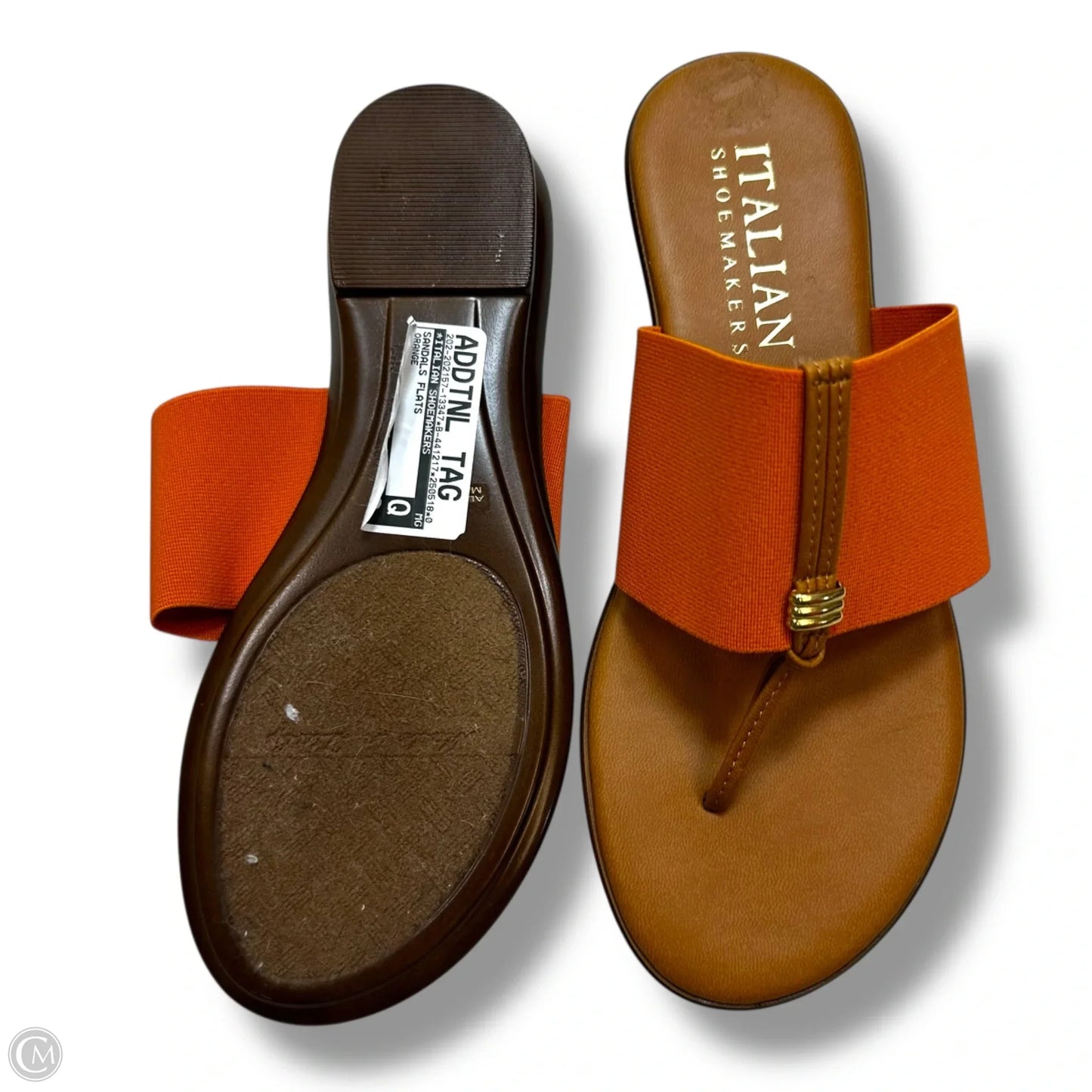 Sandals Flats By Italian Shoemakers In Orange, Size: 7.5