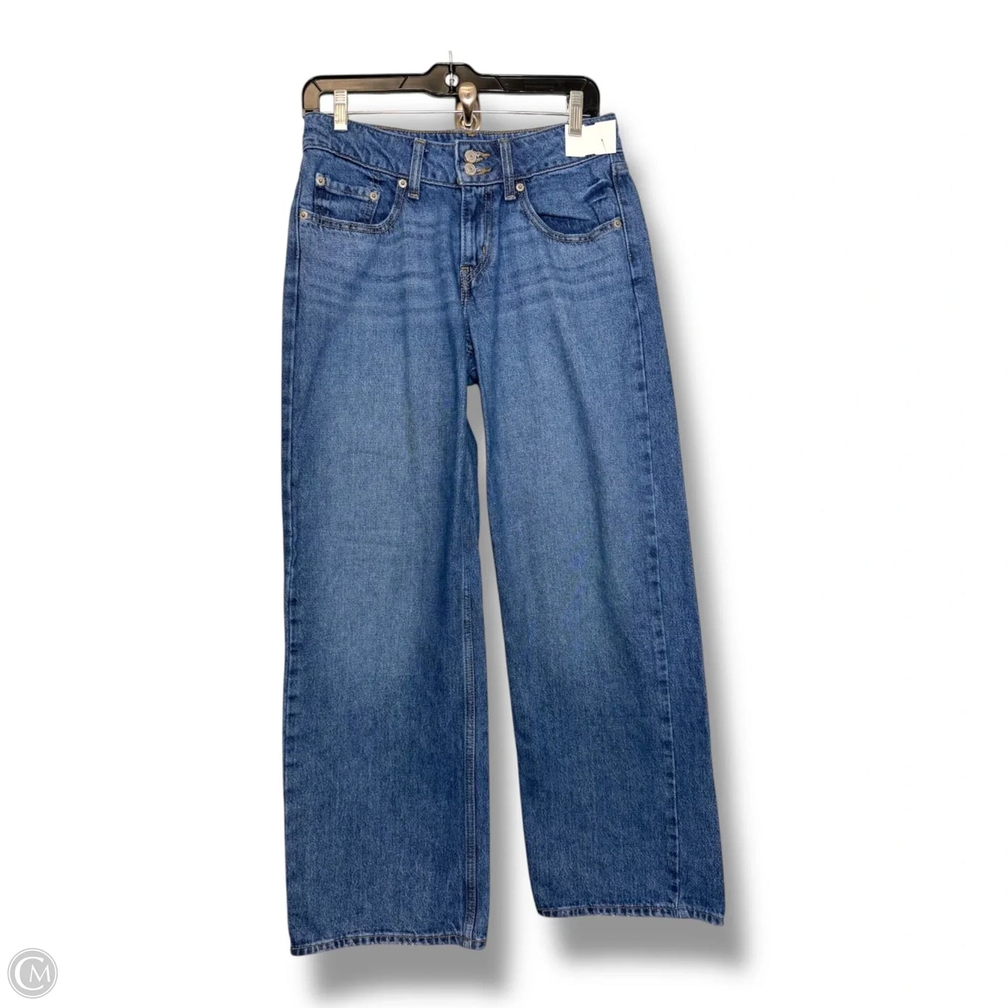 Super low Jeans Wide Leg By Levis In Blue Denim, Size: 4