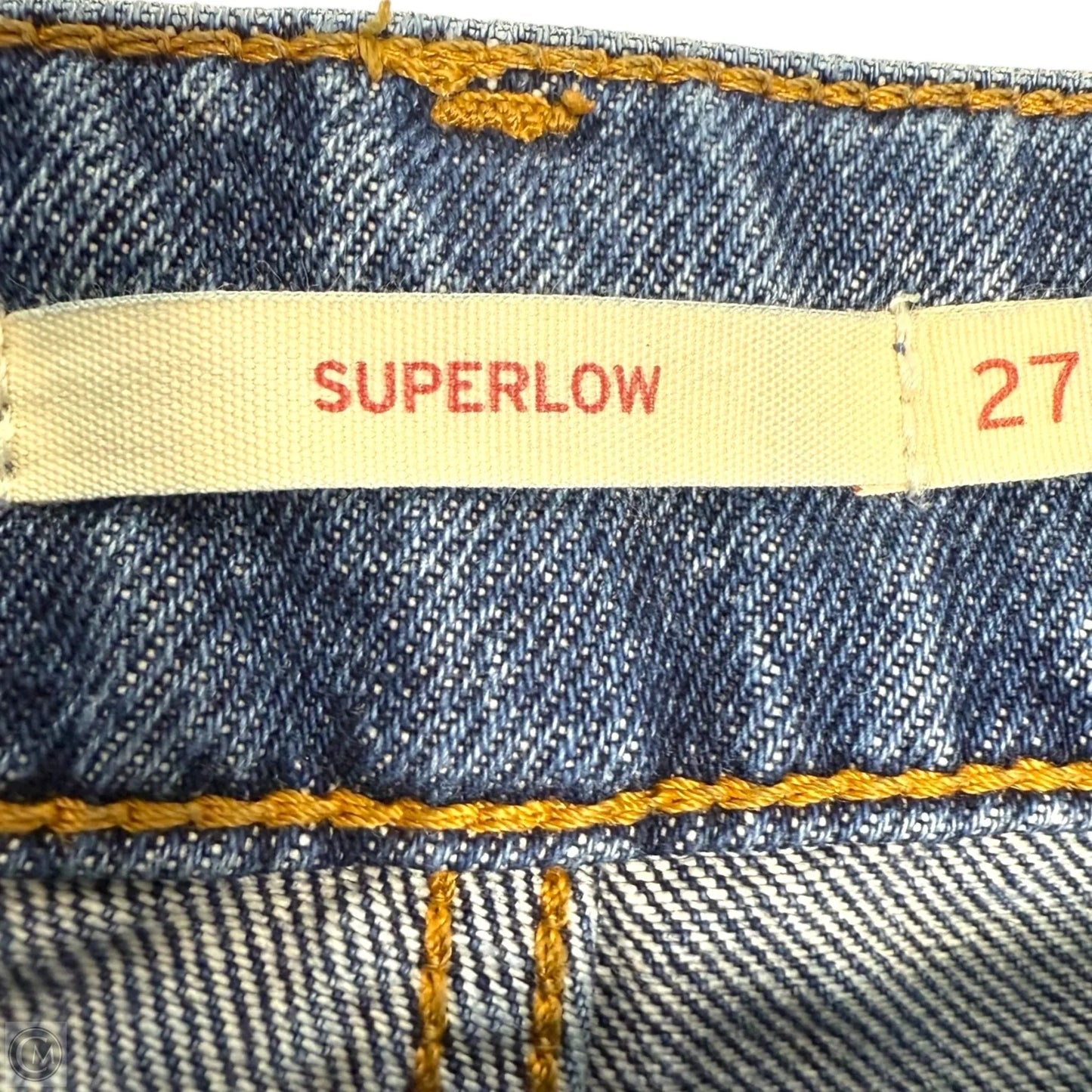 Super low Jeans Wide Leg By Levis In Blue Denim, Size: 4