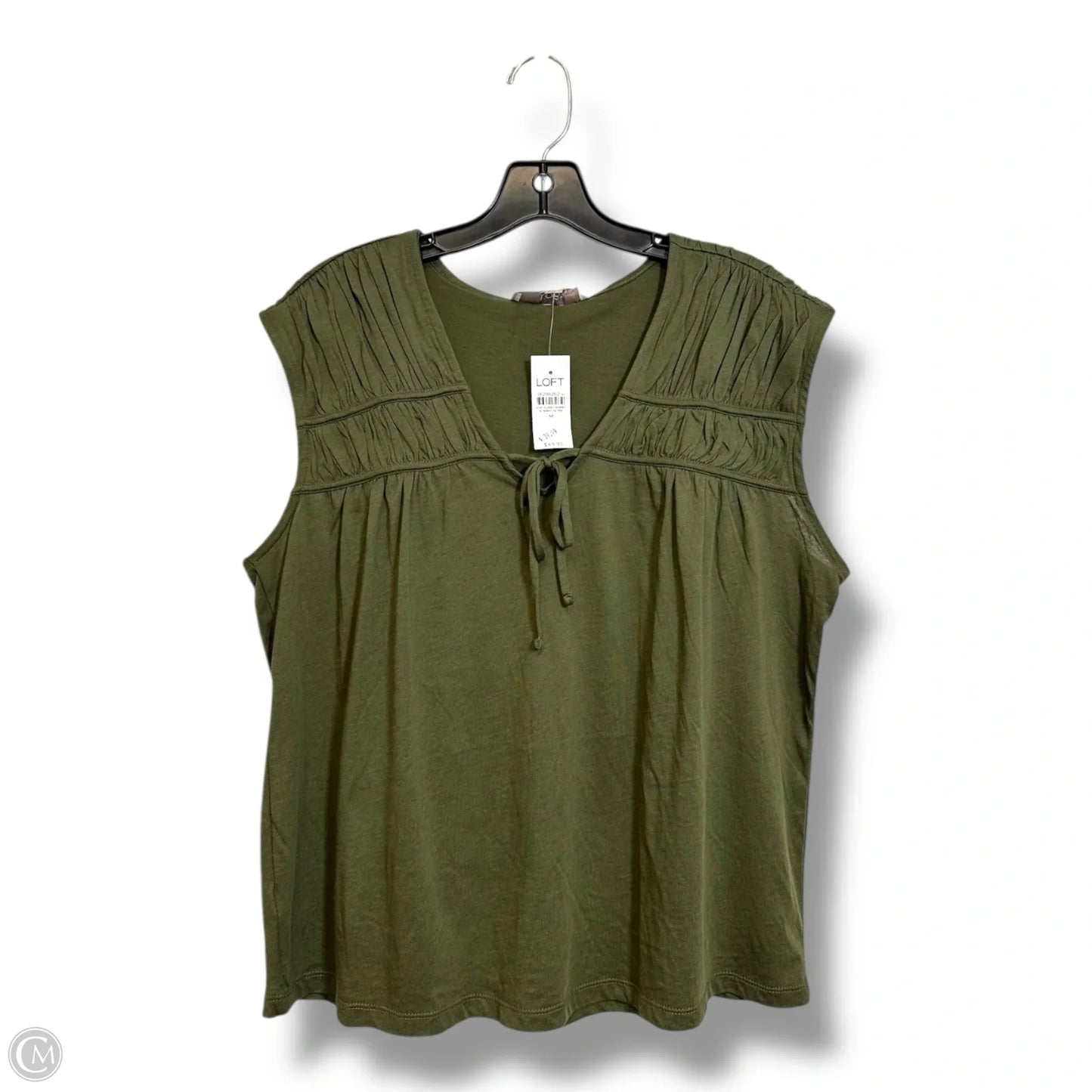 Top Sleeveless By Loft In Green, Size: M