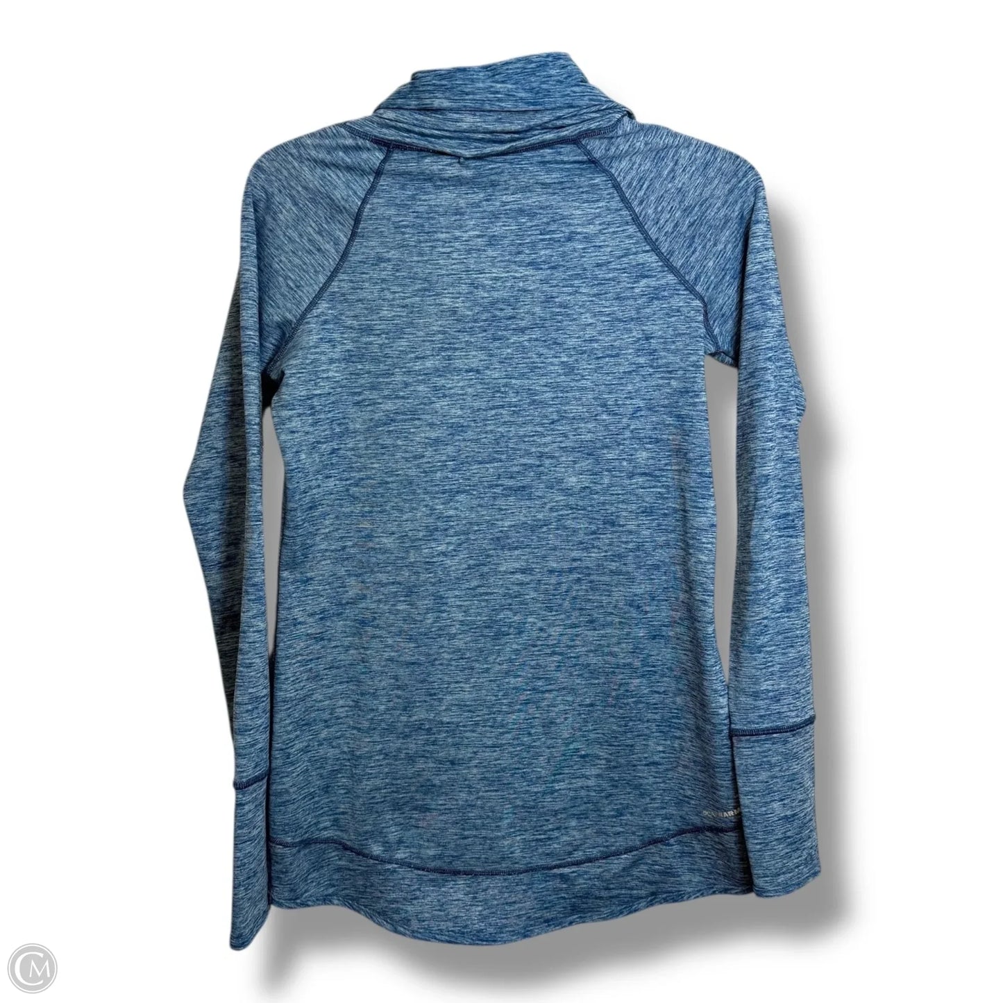 Athletic Top Long Sleeve Collar By Reebok In Blue, Size: M