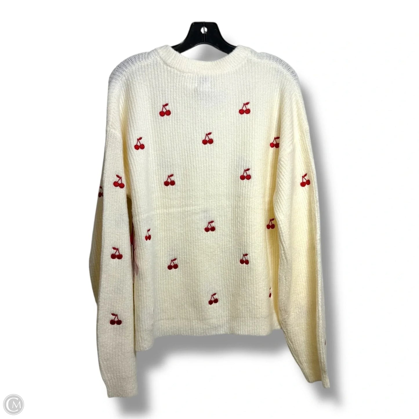 Cherry cherries Sweater By A New Day In Ivory, Size: M