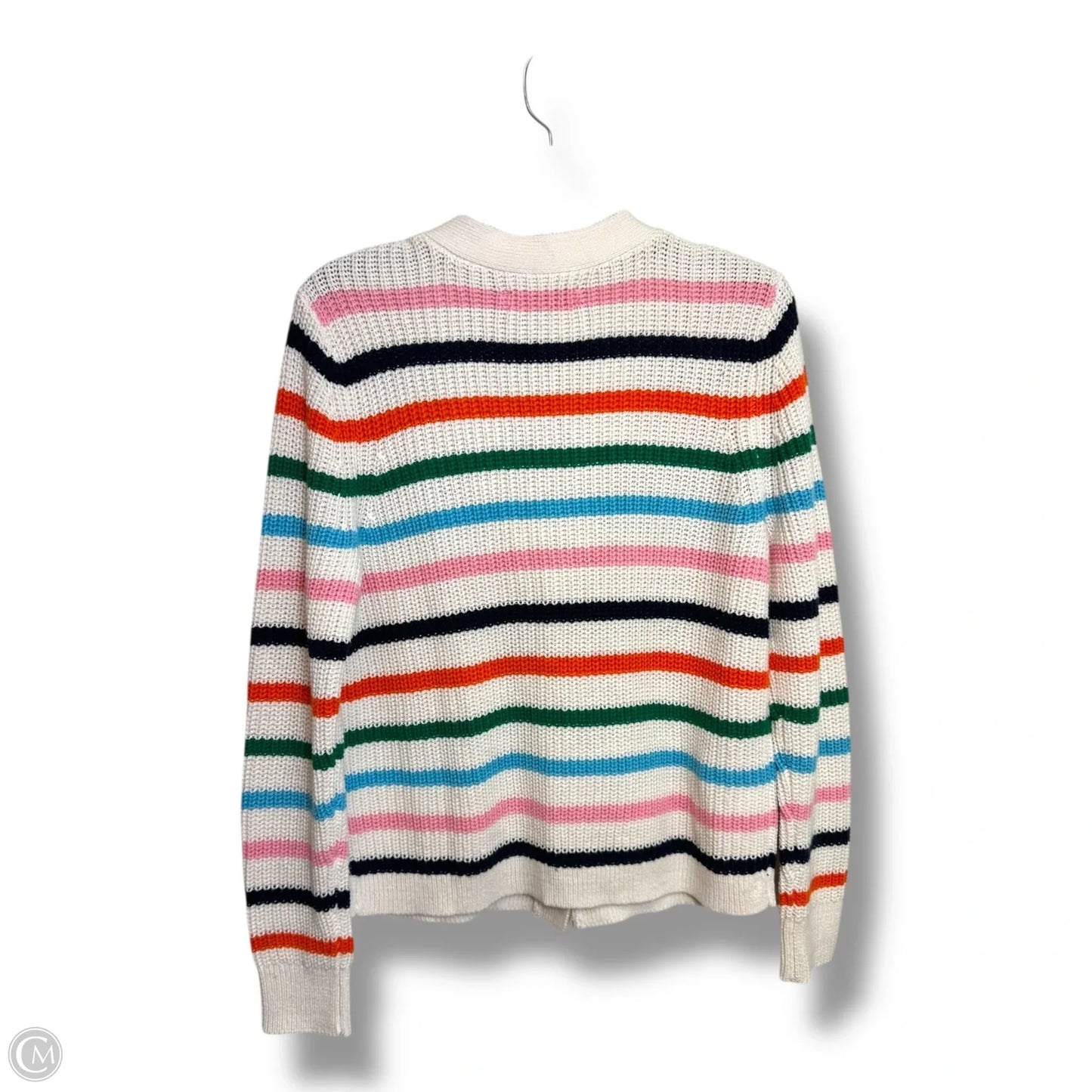Cardigan By Loft In Striped Pattern, Size: L