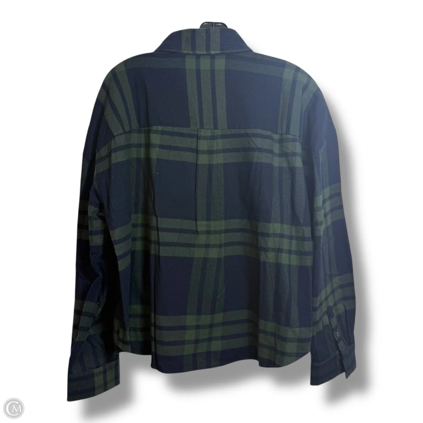 Top Long Sleeve By Banana Republic In Plaid Pattern, Size: L