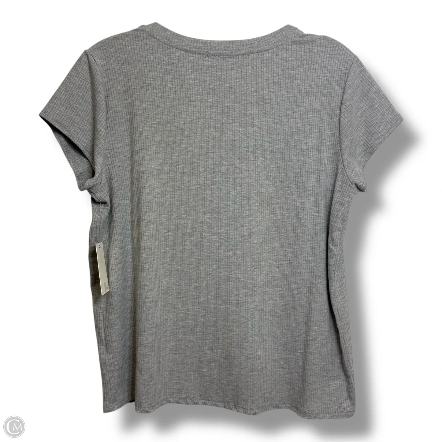 Top Short Sleeve By Ava James In Grey, Size: L