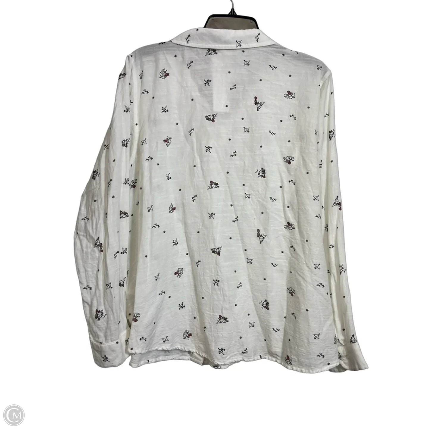 Top Long Sleeve By Lucky Brand In White, Size: L