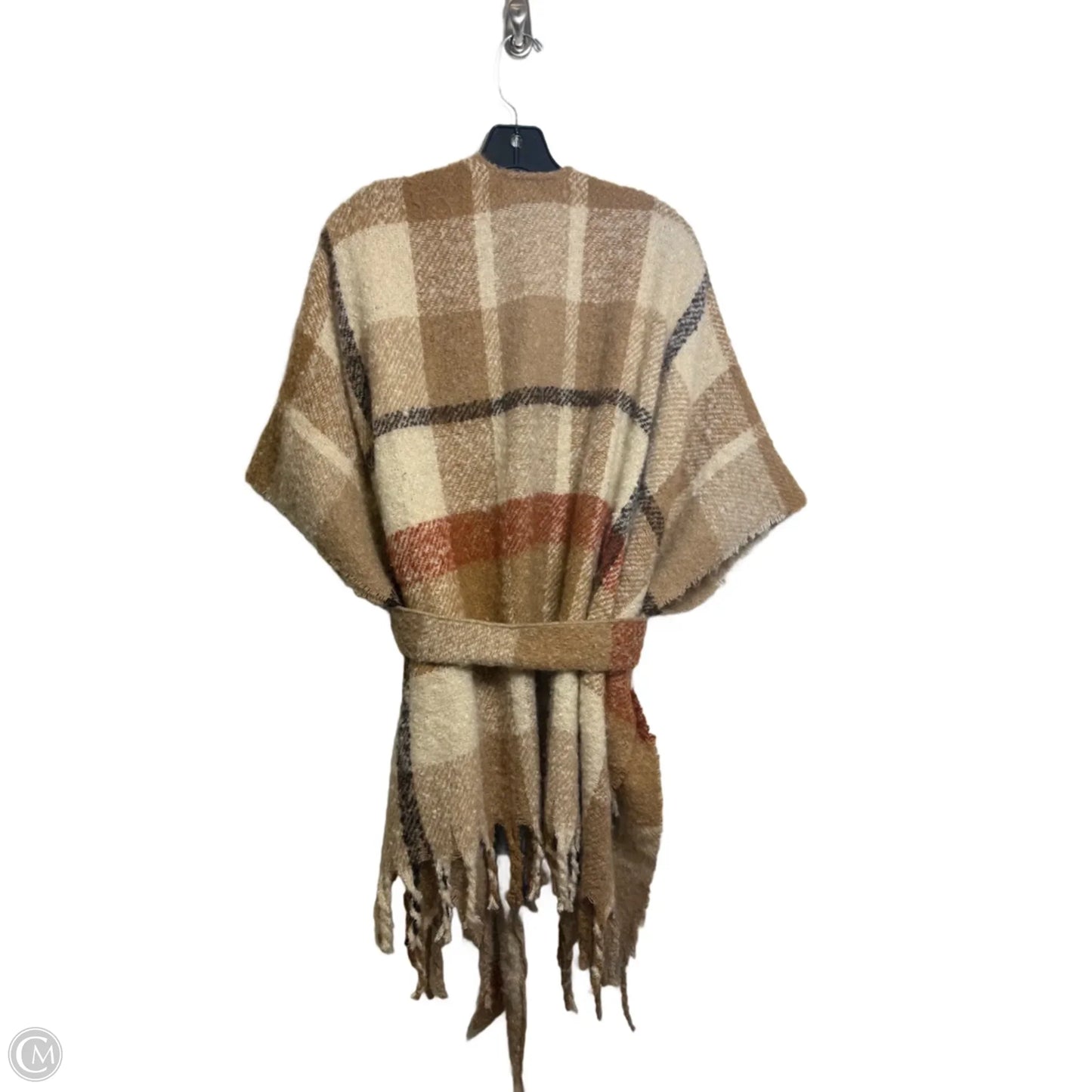 Poncho By Vince Camuto In Plaid Pattern, Size: Osfm