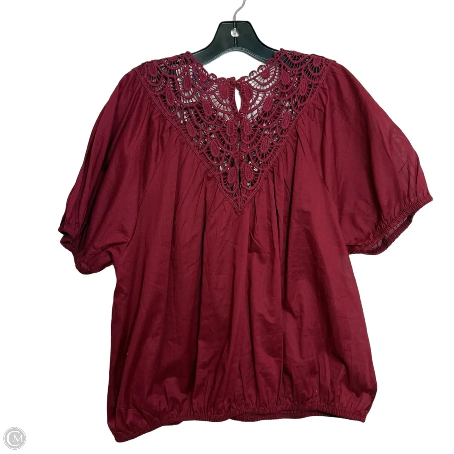 Top Short Sleeve By Calypso St Barth In Maroon, Size: Xl
