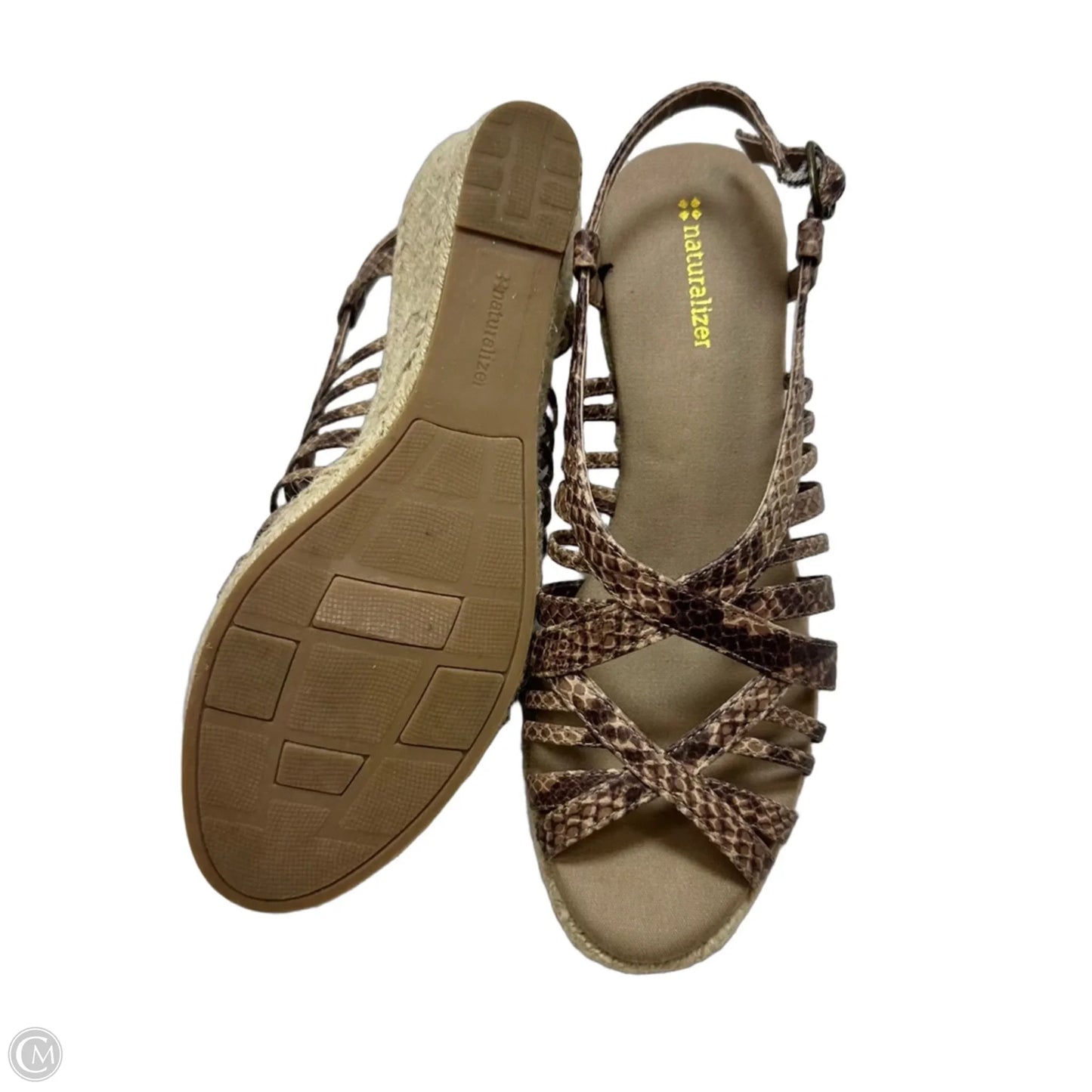 Sandals Heels Wedge By Naturalizer In Animal Print, Size: 8.5