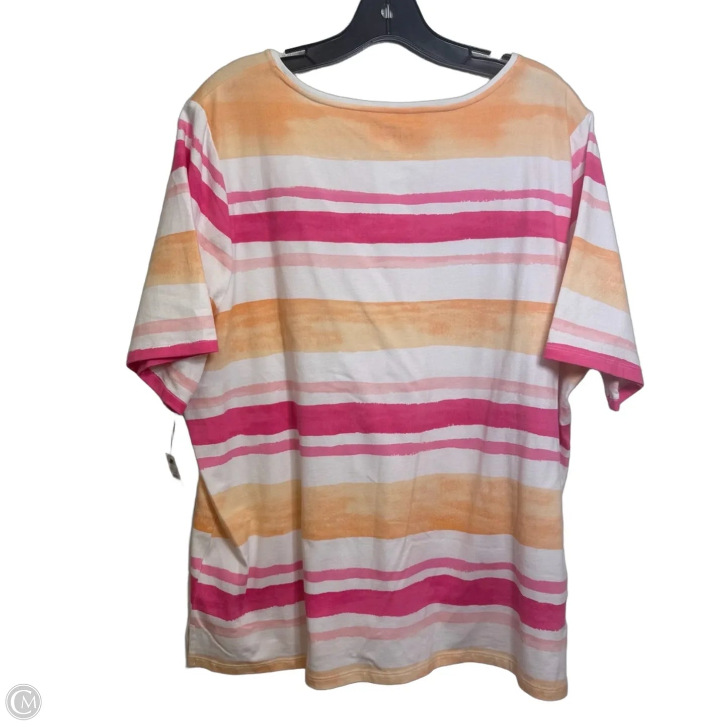 Top Short Sleeve By Talbots In Striped Pattern, Size: 2x