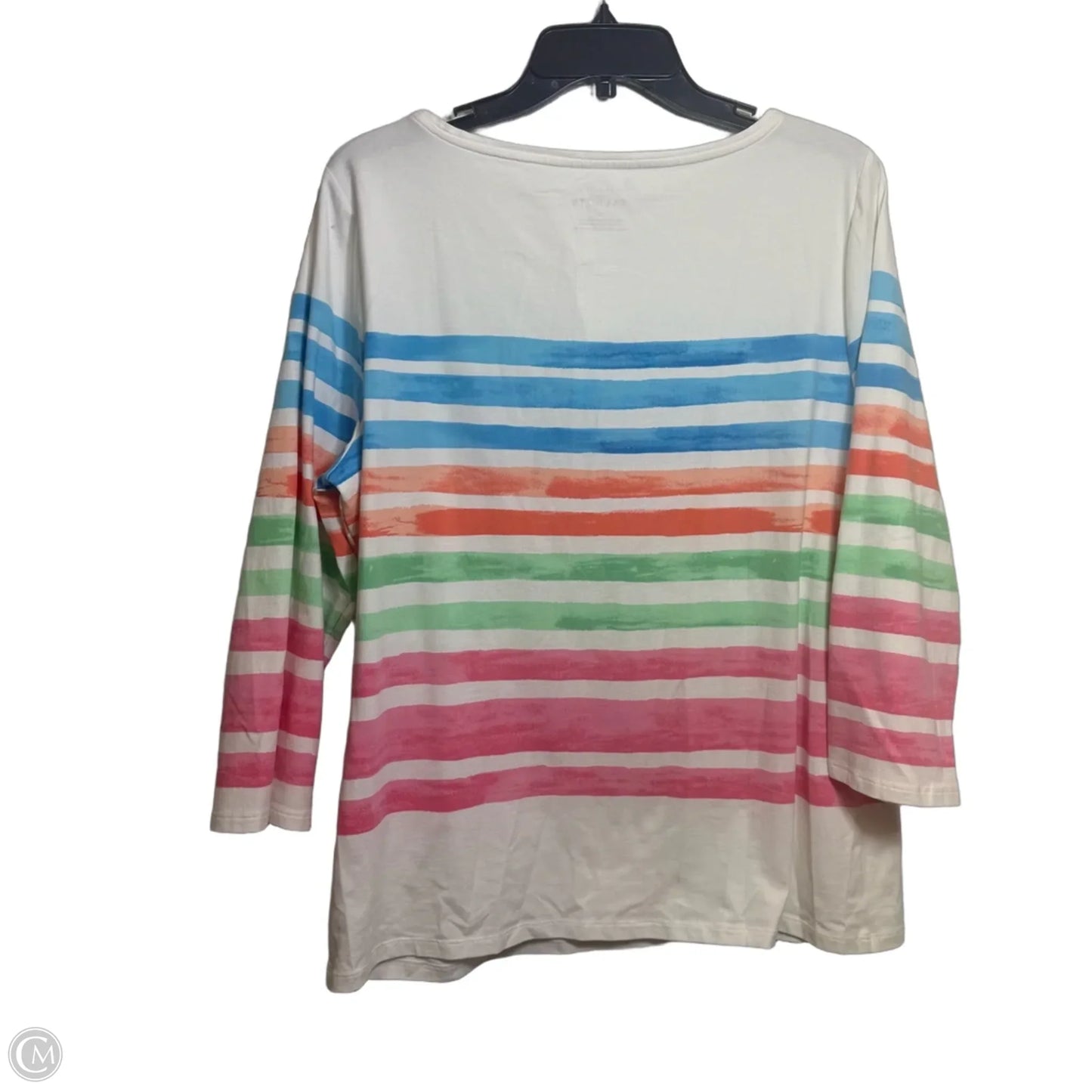 Top 3/4 Sleeve By Talbots In Striped Pattern, Size: Xl