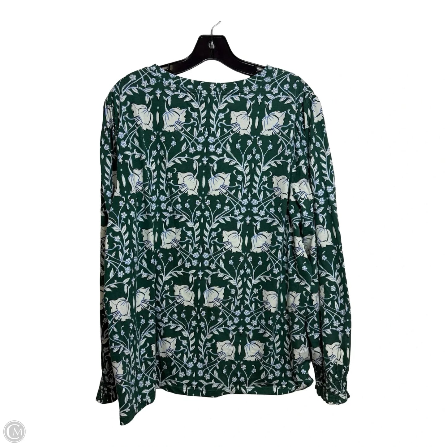 Top Long Sleeve By Talbots In Green, Size: 2x