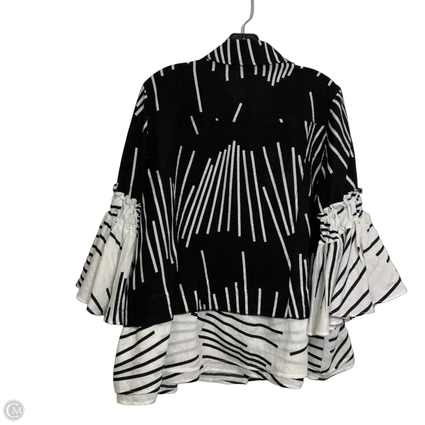 Top 3/4 Sleeve By Adore In Black & White, Size: M