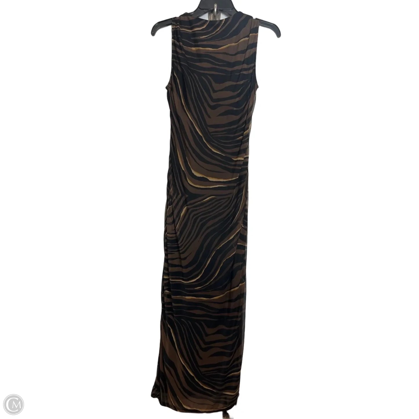 Dress Casual Maxi By Dkny In Black & Brown, Size: 6