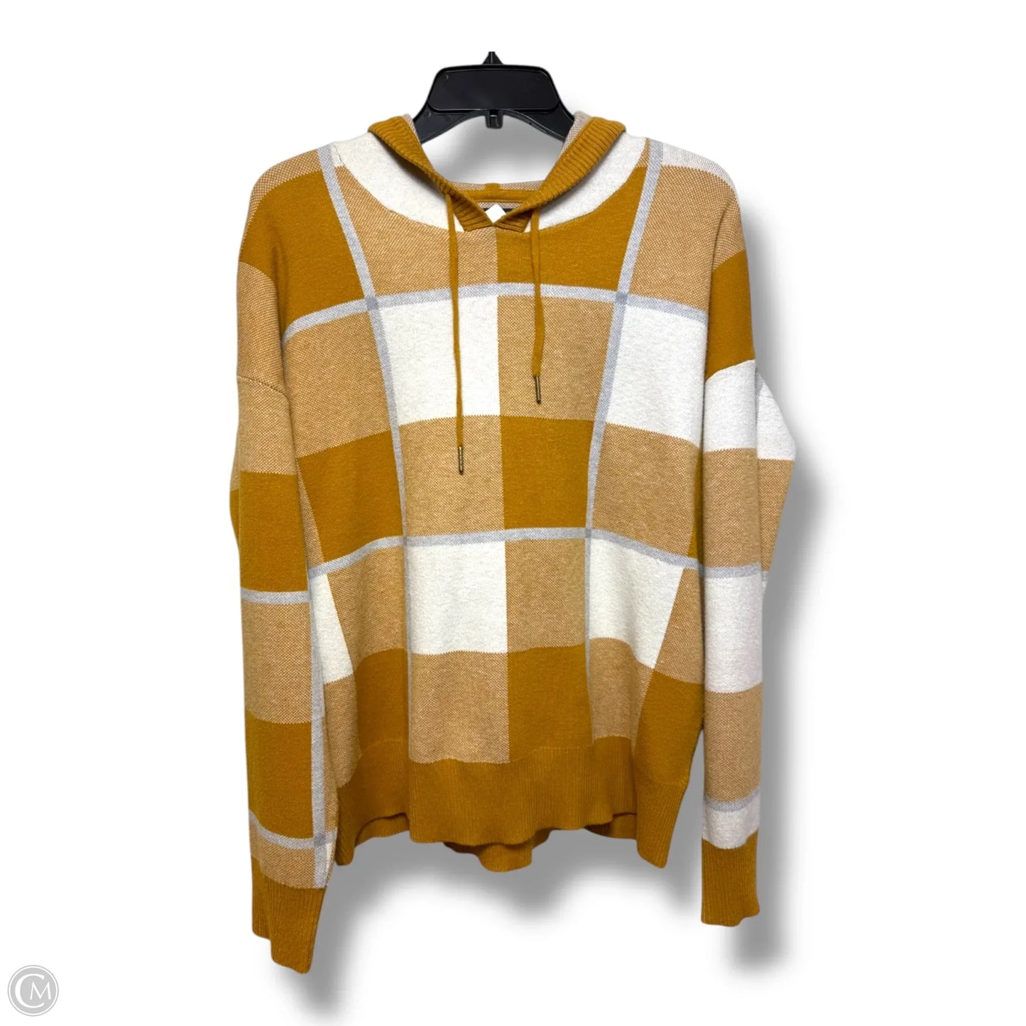 Sweater By Rachel Roy In White & Yellow, Size: L