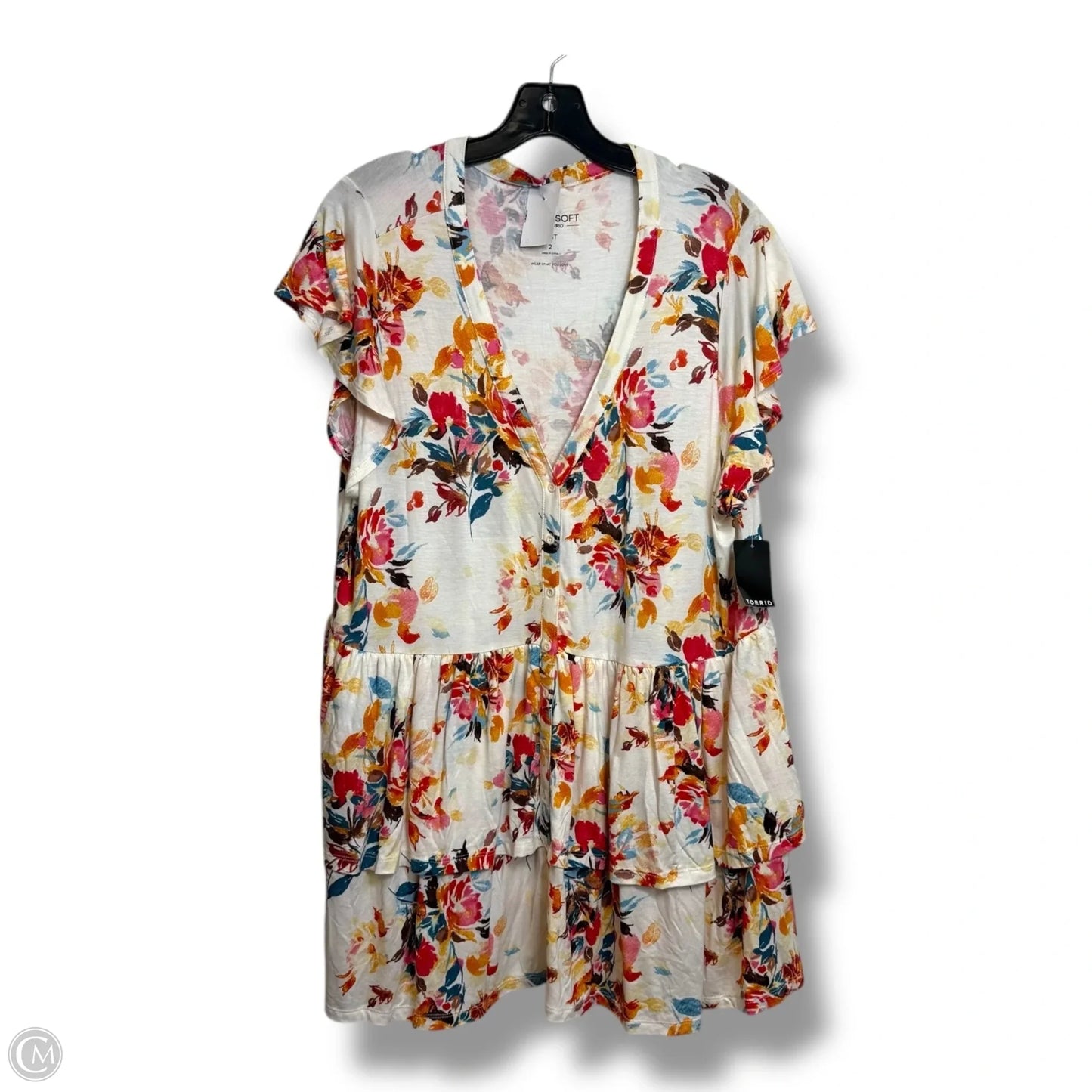 Top Short Sleeve By Torrid In Floral Print, Size: 2x