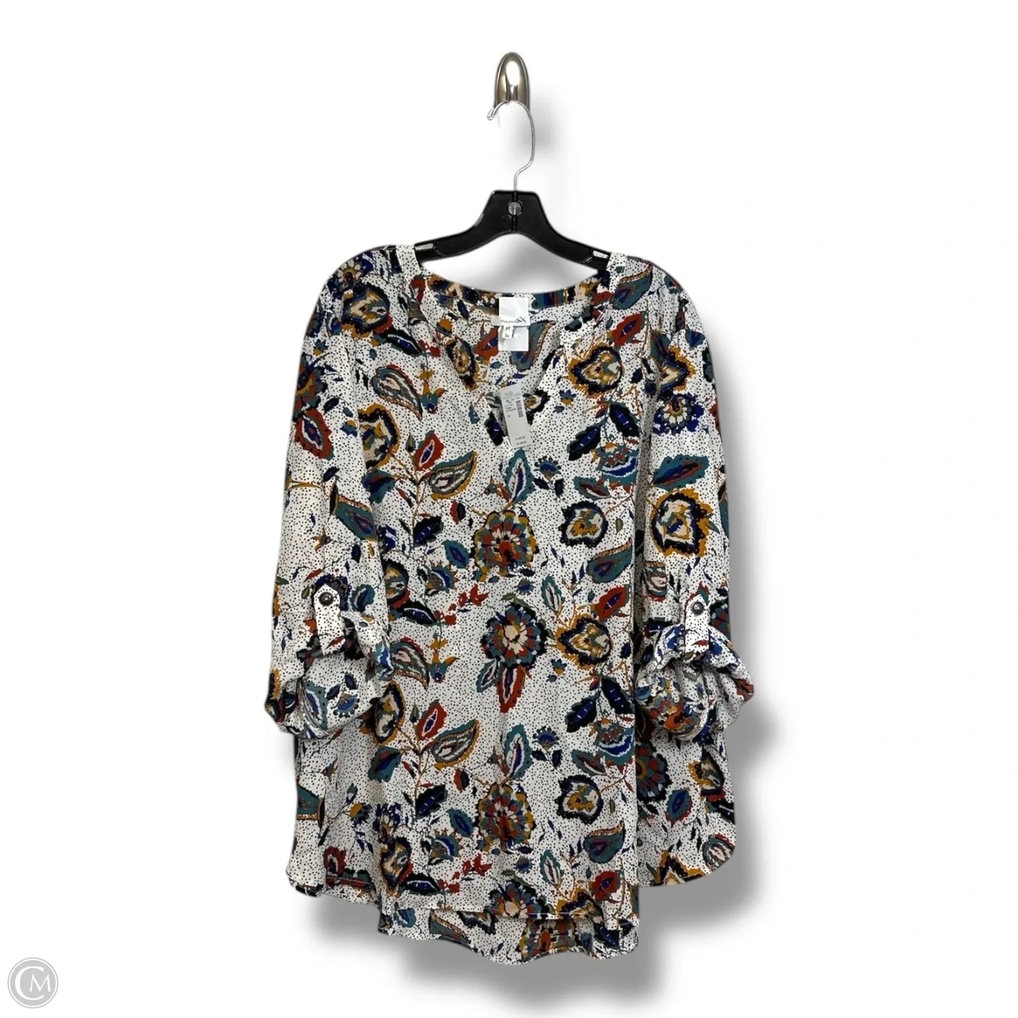 Blouse Long Sleeve By Maurices In Floral Print, Size: 3x