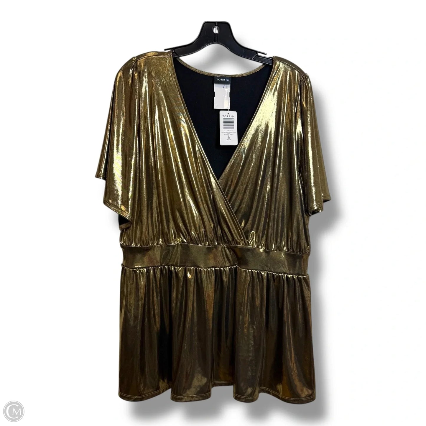 Top Short Sleeve By Torrid In Gold, Size: 2