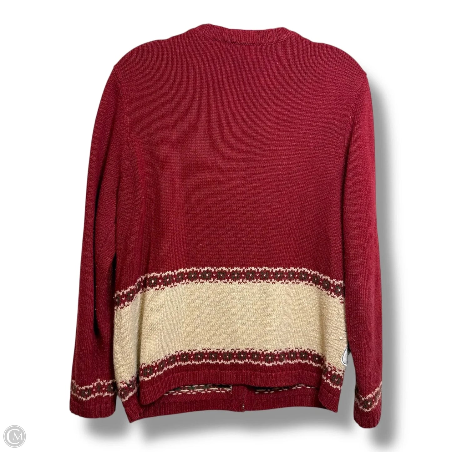 Holiday snowman Christmas Cardigan By Croft And Barrow In Red, Size: M