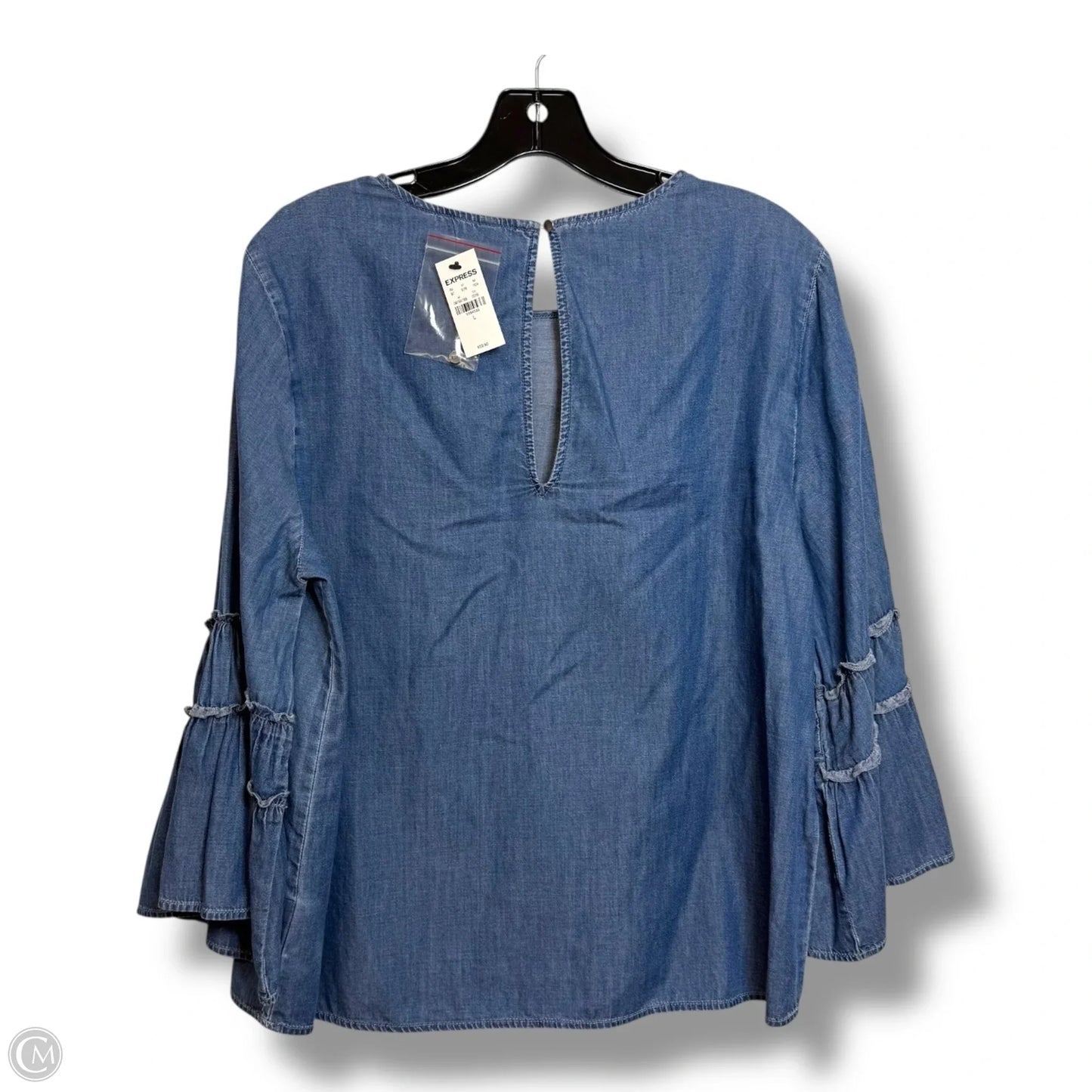 Top Long Sleeve By Express In Blue, Size: L