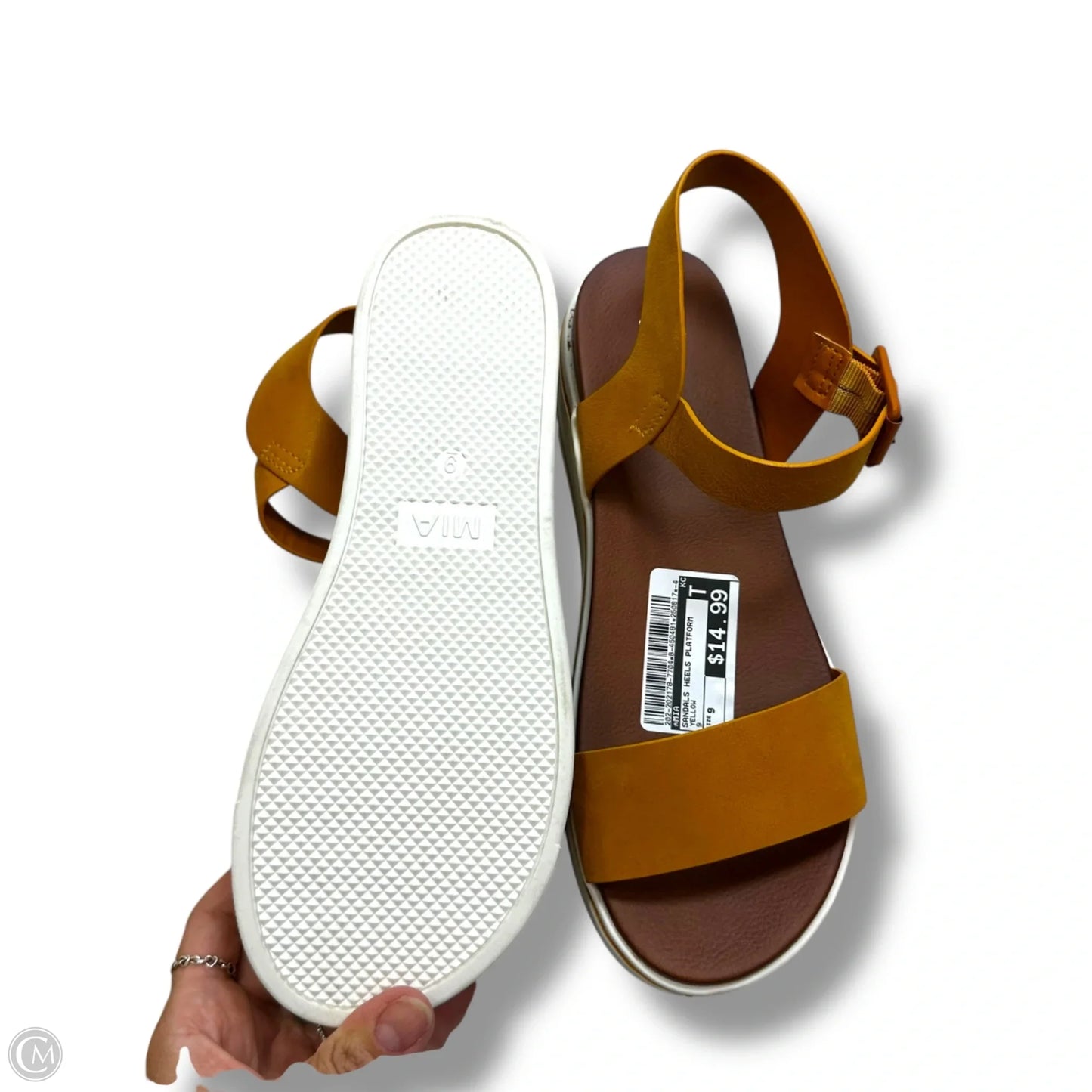 Sandals Heels Platform By Mia In Yellow, Size: 9