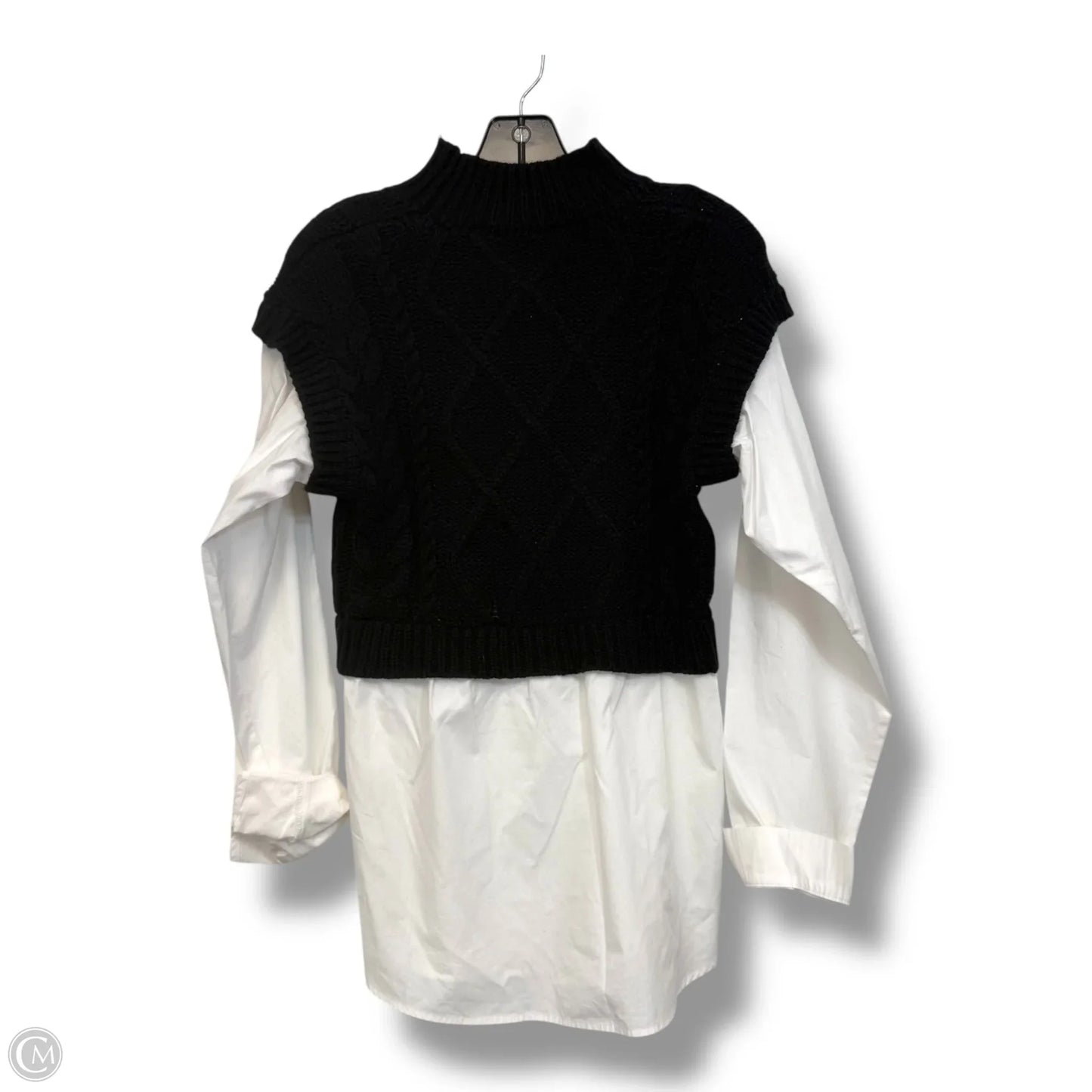 Top Long Sleeve By Clothes Mentor In Black & White, Size: S