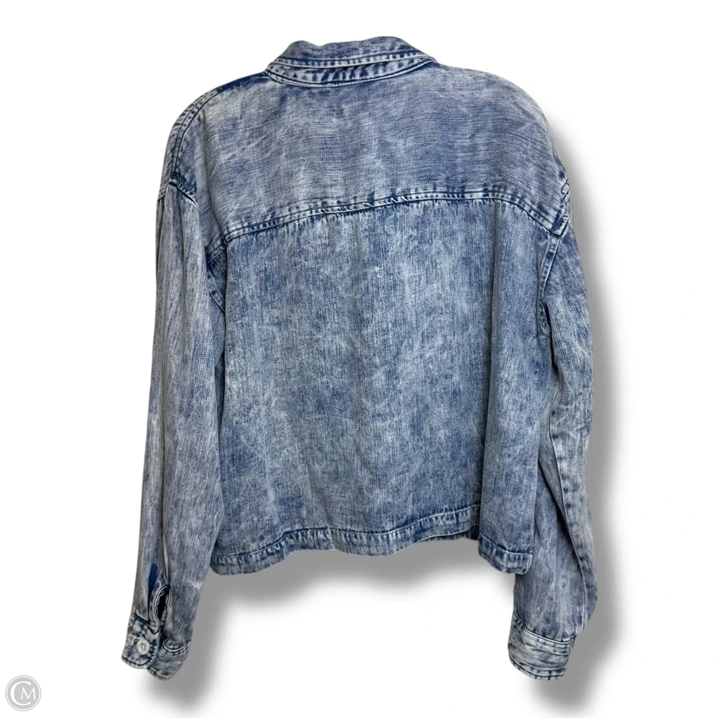 Top Long Sleeve By Thread And Supply In Blue Denim, Size: L