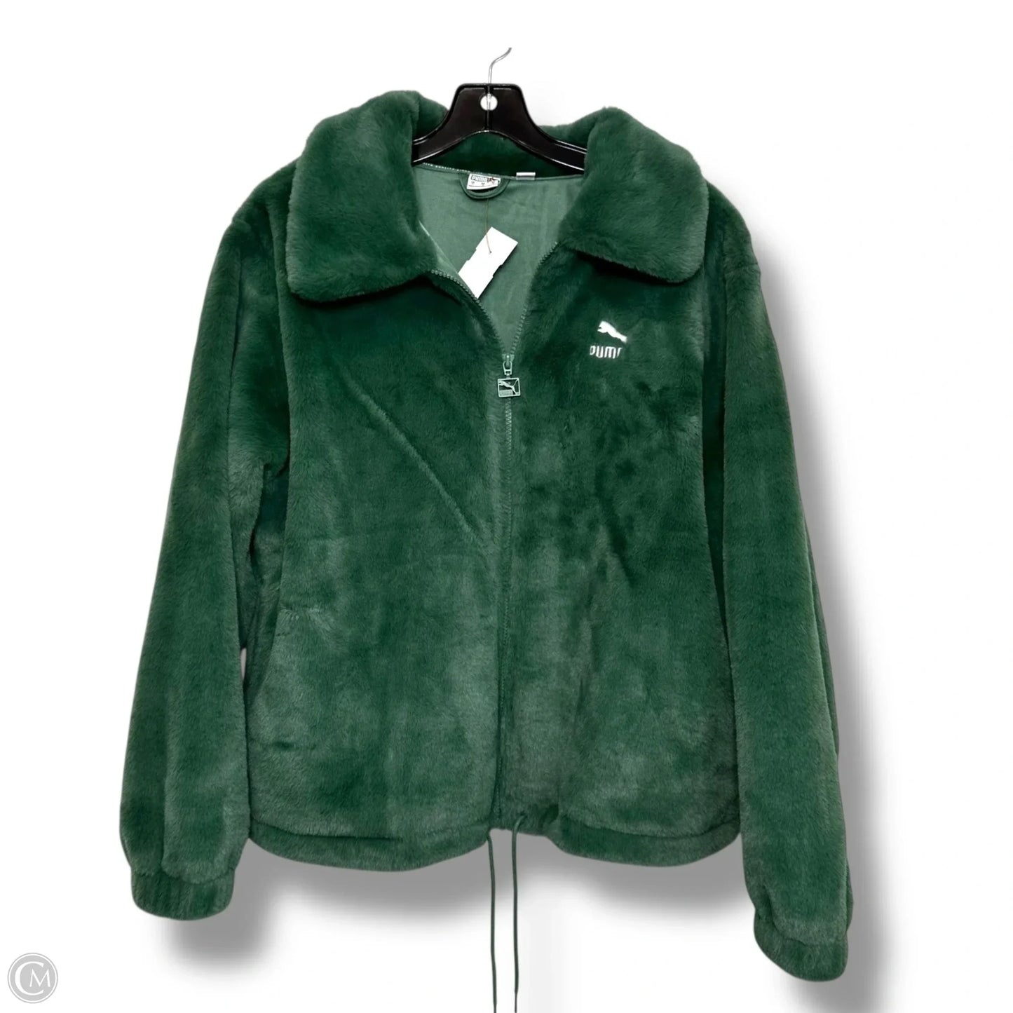 Athletic Jacket By Puma In Green, Size: M