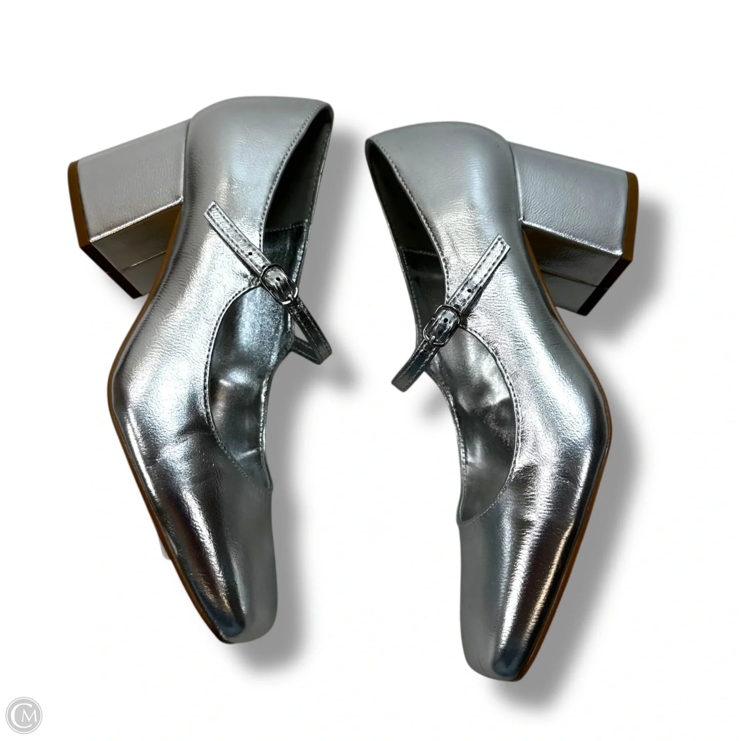 Shoes Heels Block By Steve Madden In Silver, Size: 7.5