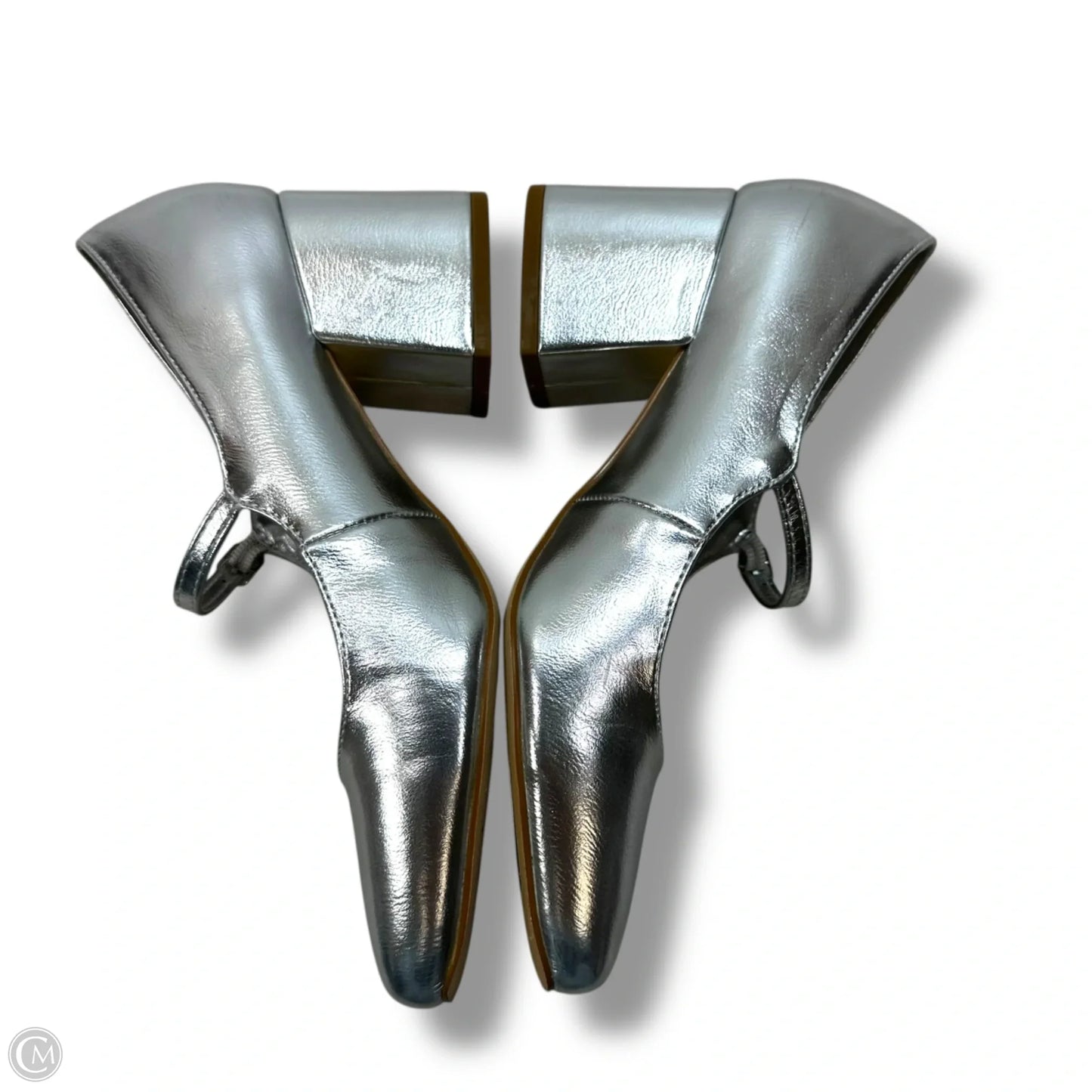 Shoes Heels Block By Steve Madden In Silver, Size: 7.5