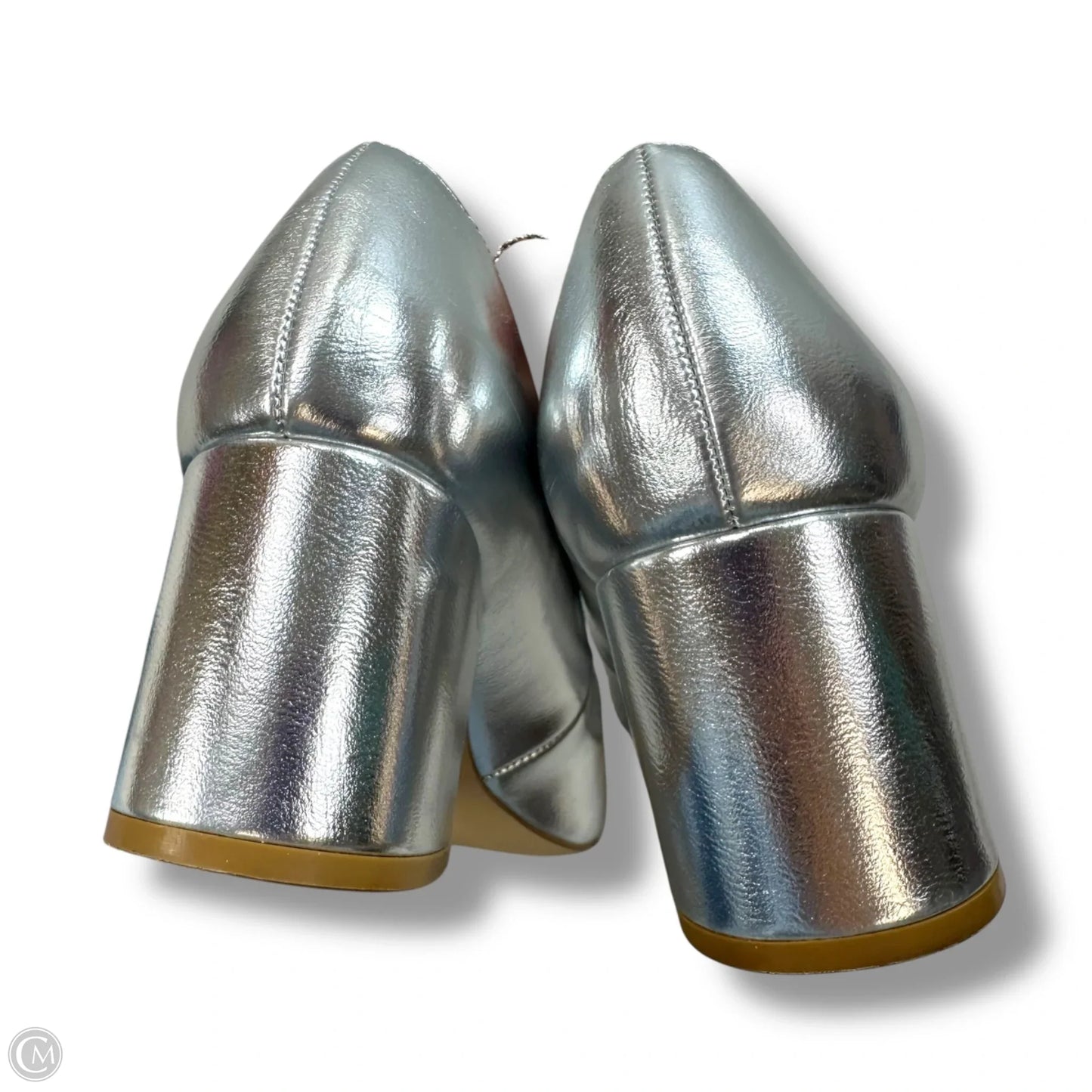 Shoes Heels Block By Steve Madden In Silver, Size: 7.5