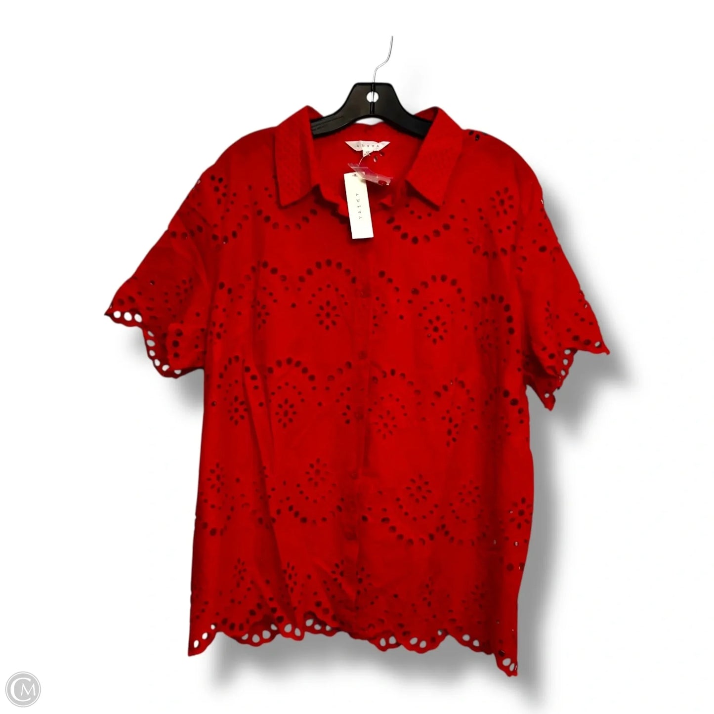 Top Short Sleeve By Adiva In Orange, Size: 1x