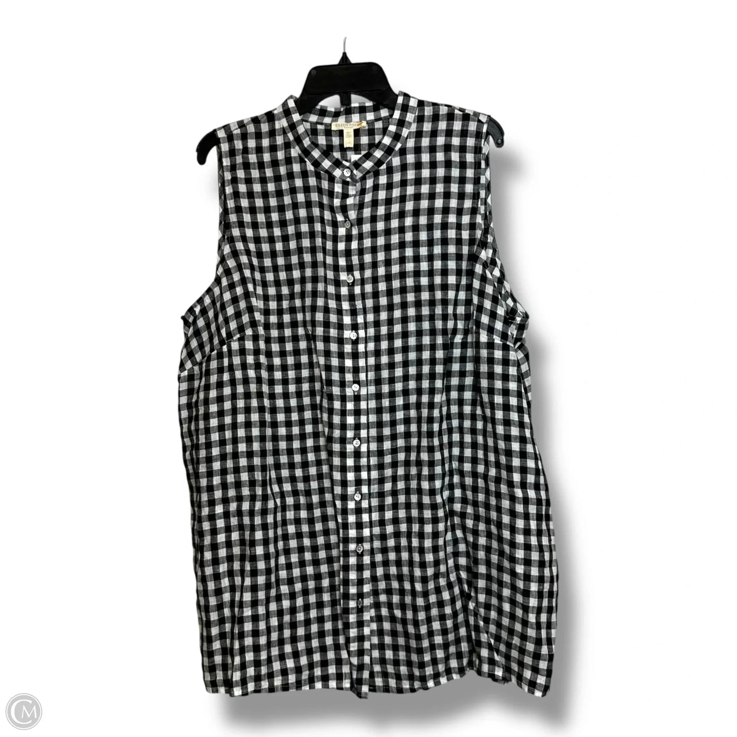 Top Sleeveless By Eileen Fisher In Plaid Pattern, Size: 1x