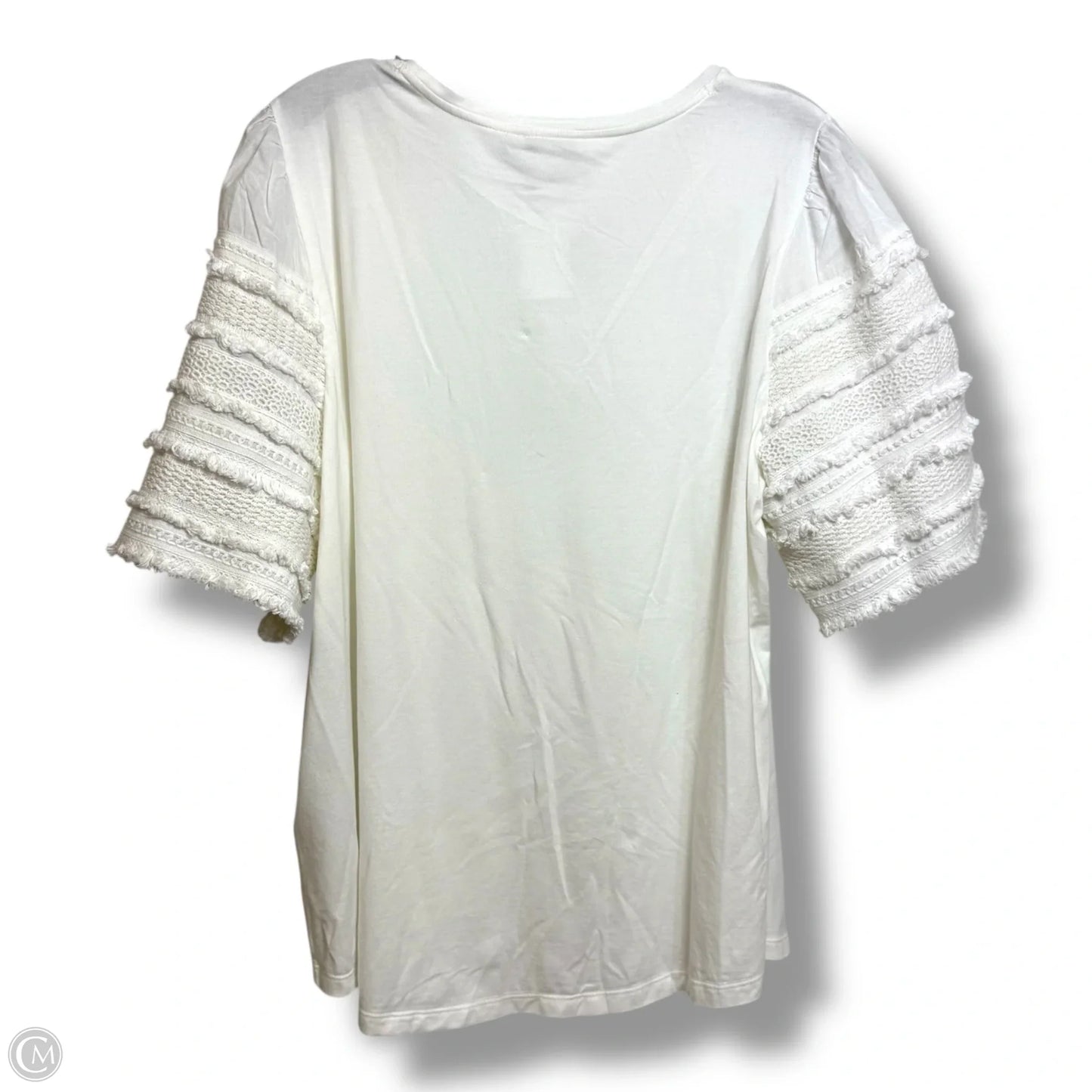 Top Short Sleeve By Chicos In White, Size: Xl