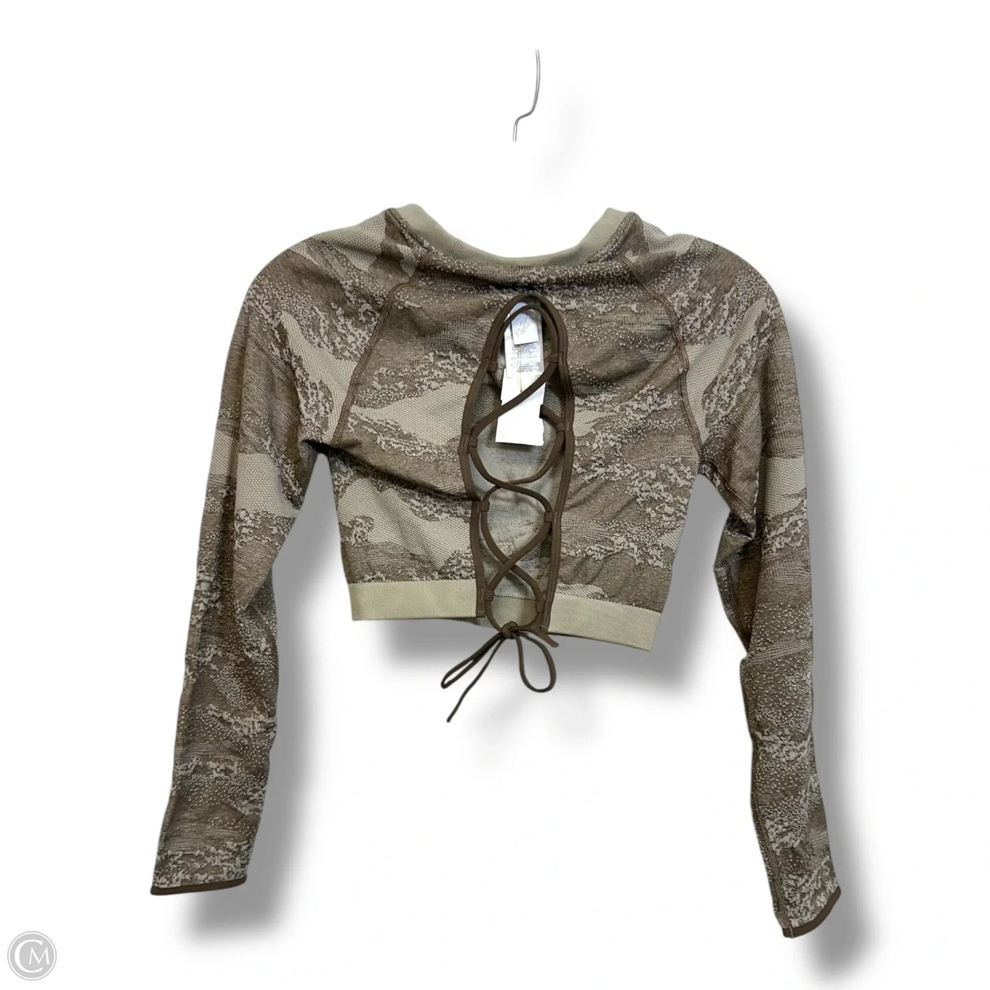 Athletic Top Long Sleeve Crewneck By Gym Shark In Brown, Size: M