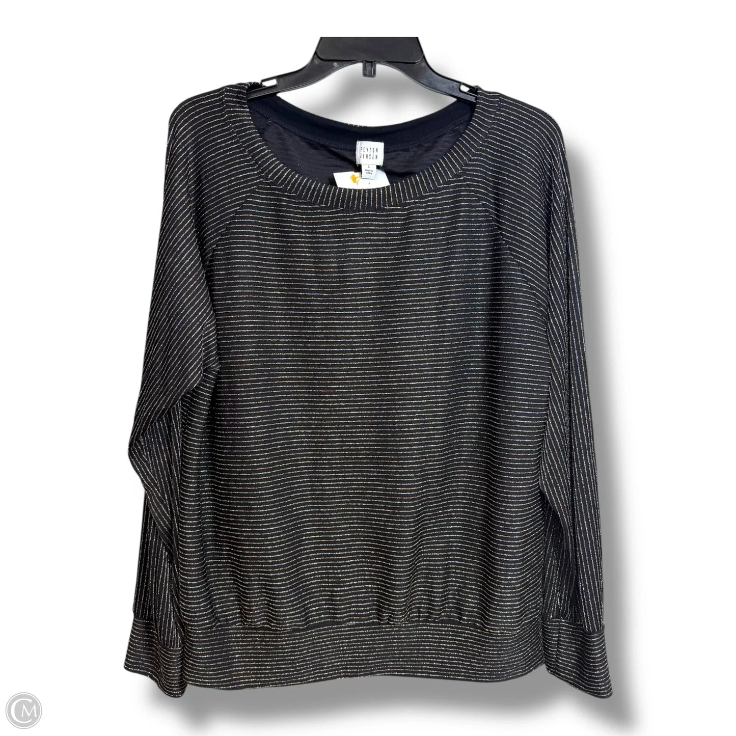 Top Long Sleeve By Peyton Jensen In Black, Size: L