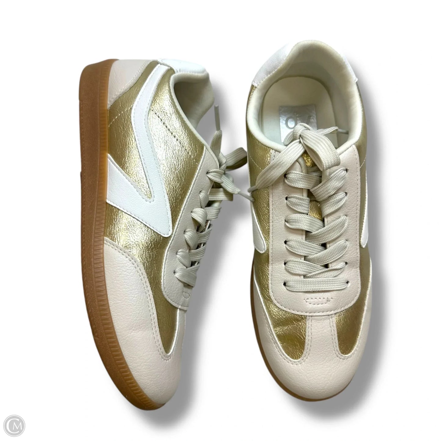 Shoes Sneakers By Dv In Gold, Size: 7.5