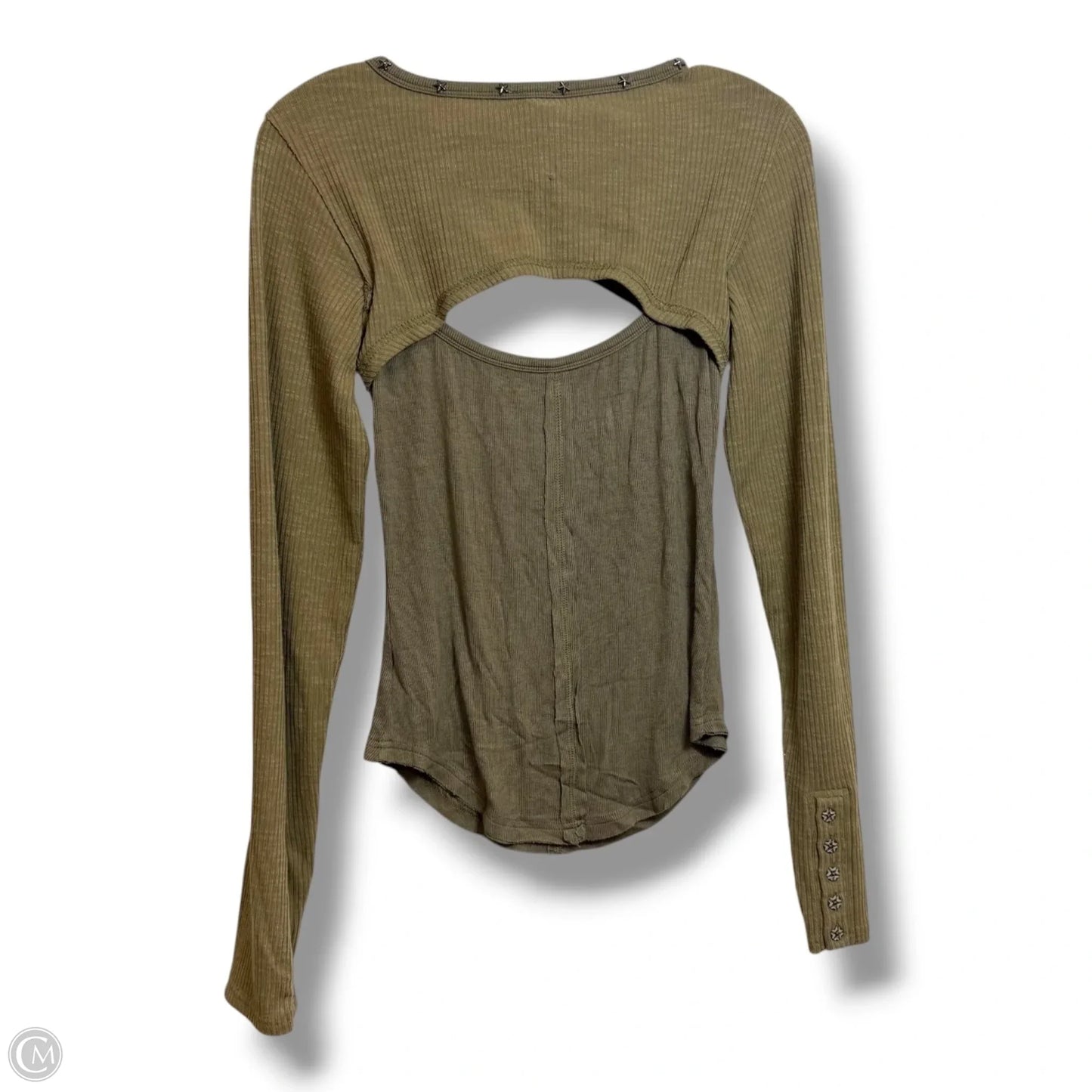 Top Long Sleeve By Pol In Green, Size: S