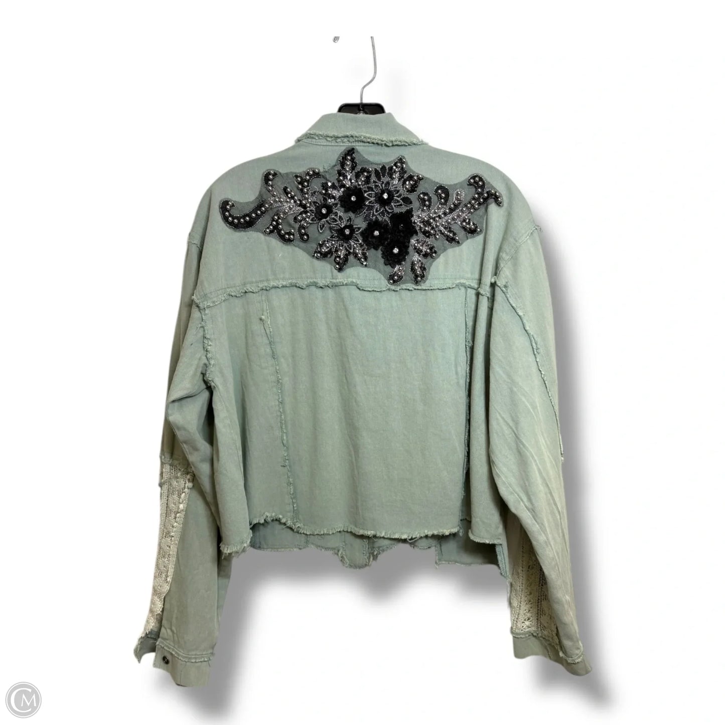 Blouse Long Sleeve By Pol In Green, Size: S