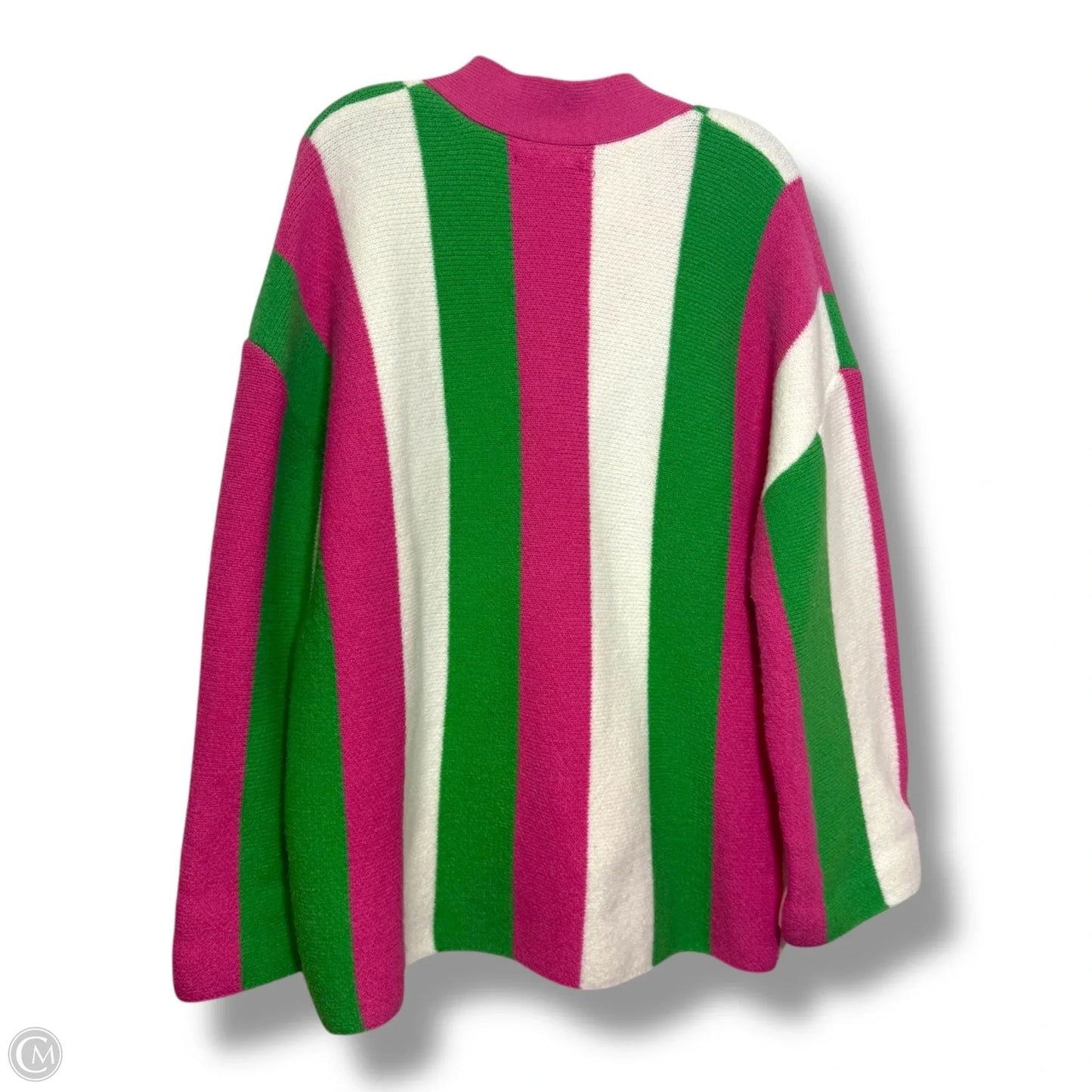 Cardigan By Clothes Mentor In Striped Pattern, Size: Xxl